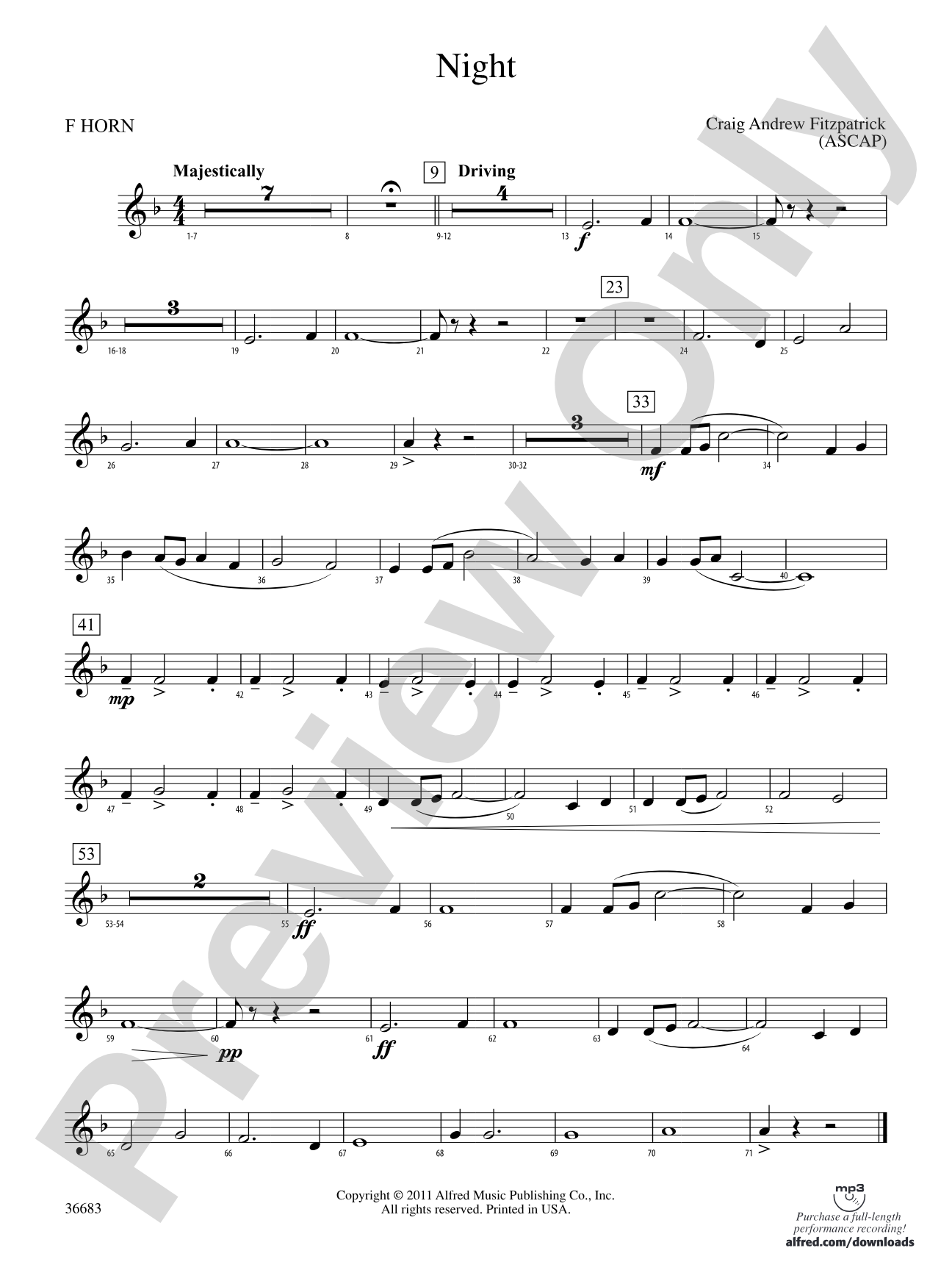 Night: 1st F Horn