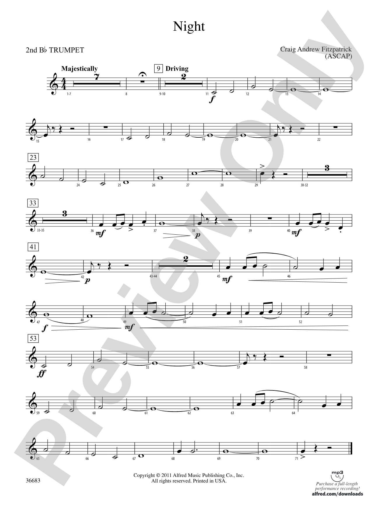 Night: 2nd B-flat Trumpet
