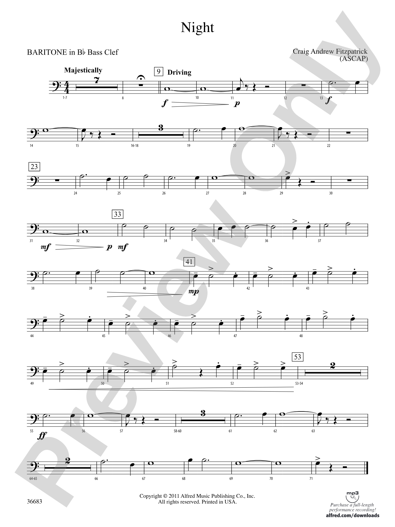 Night: (wp) B-flat Baritone B.C.