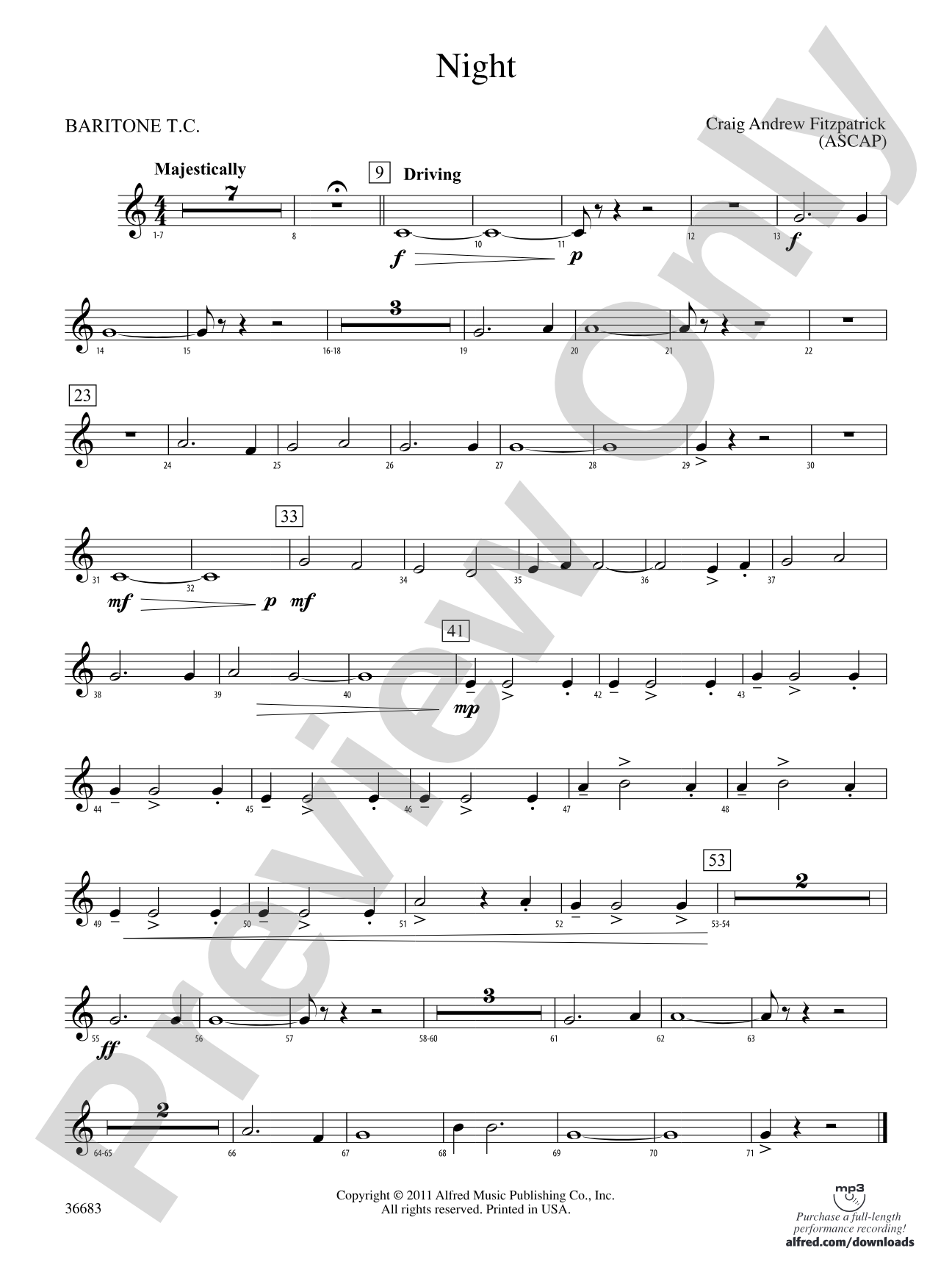 Night: (wp) Baritone T.C.