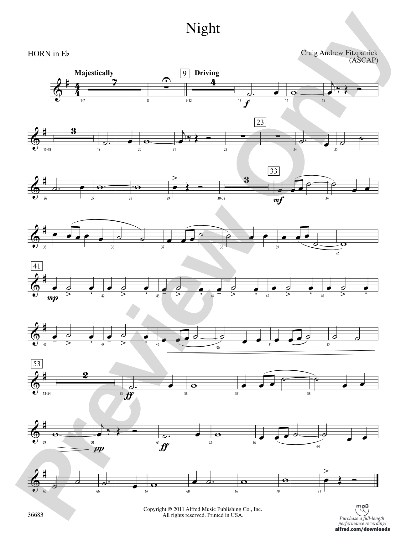 Night: (wp) 1st Horn in E-flat