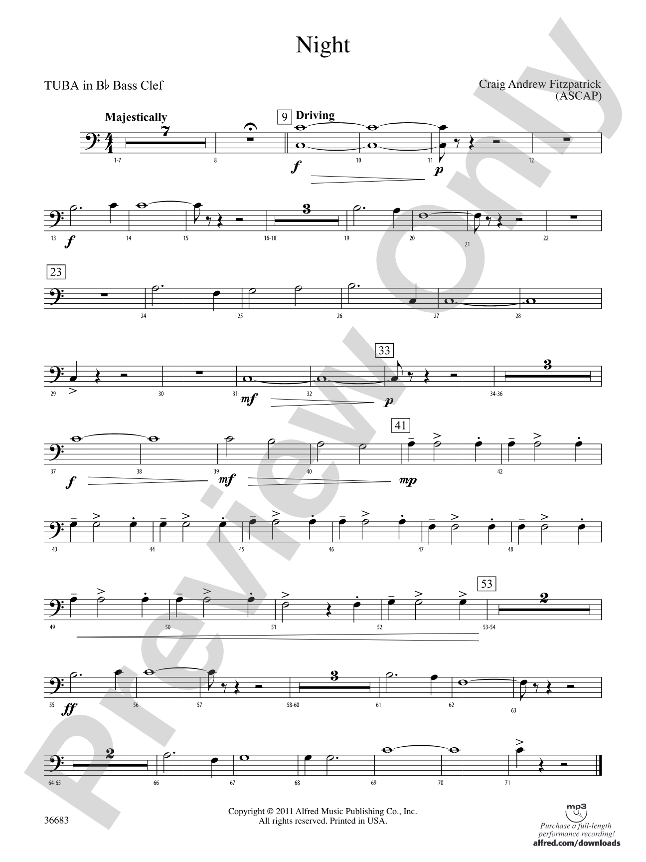 Night: (wp) B-flat Tuba B.C.