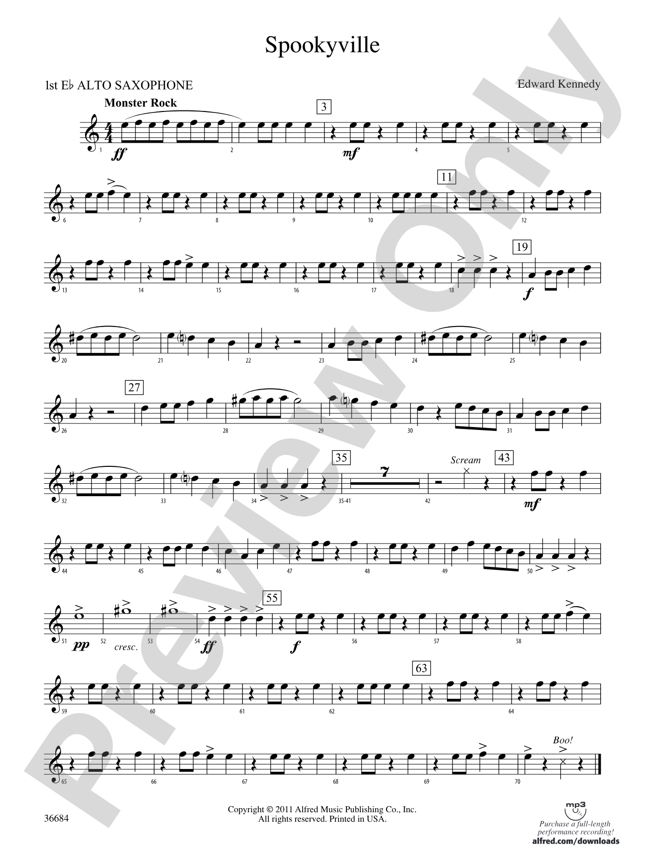 Spookyville: E-flat Alto Saxophone
