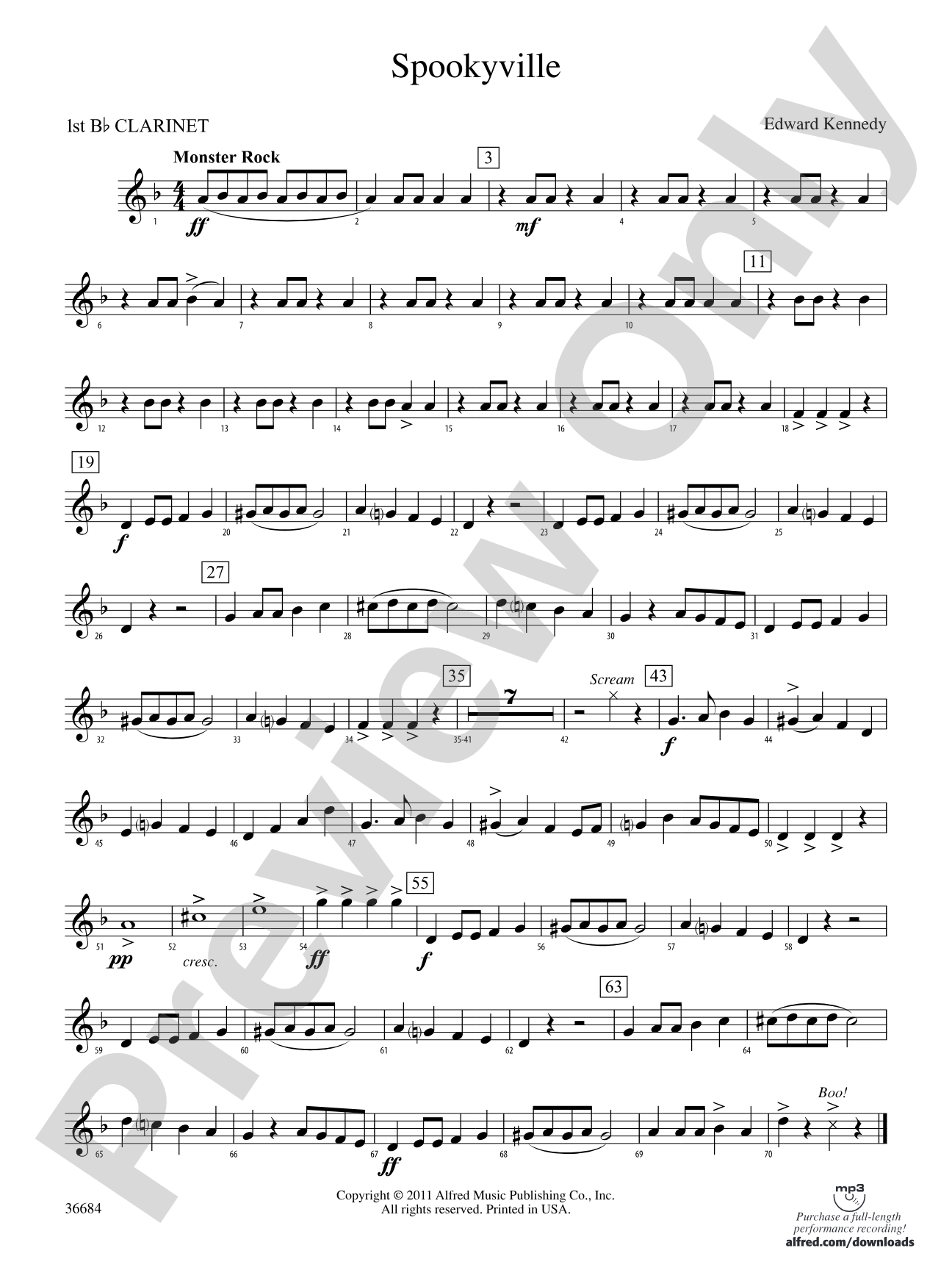 Spookyville: 1st B-flat Clarinet