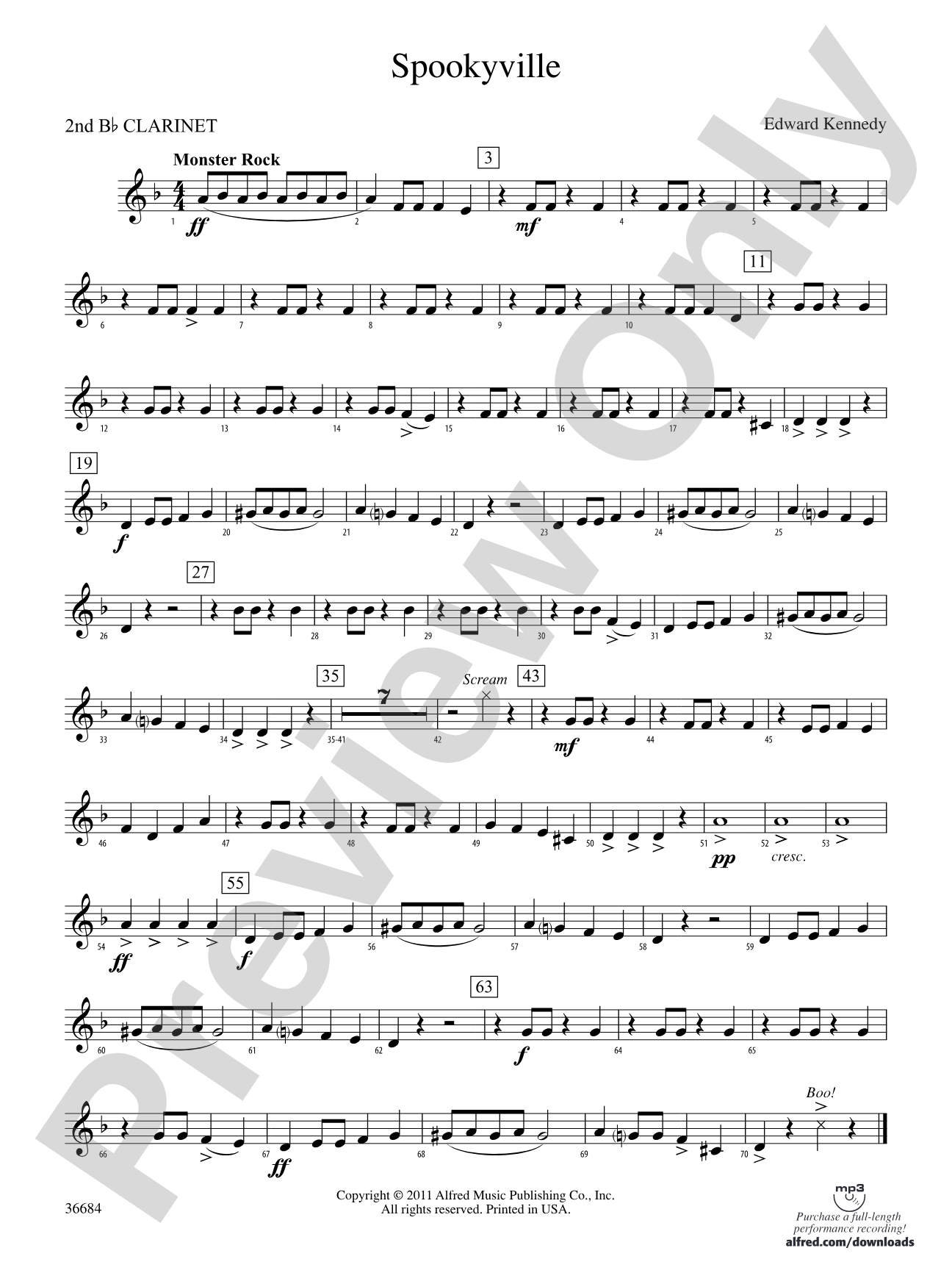 Spookyville: 2nd B-flat Clarinet