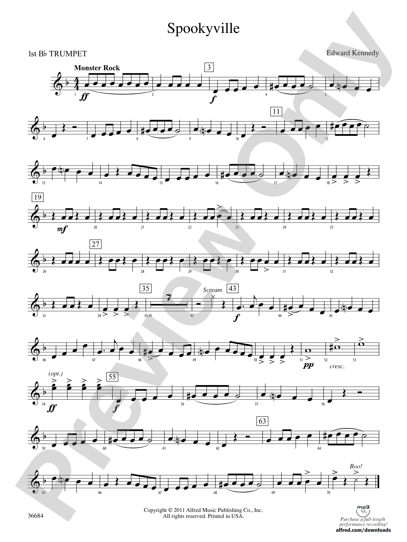 Spookyville: 1st B-flat Trumpet