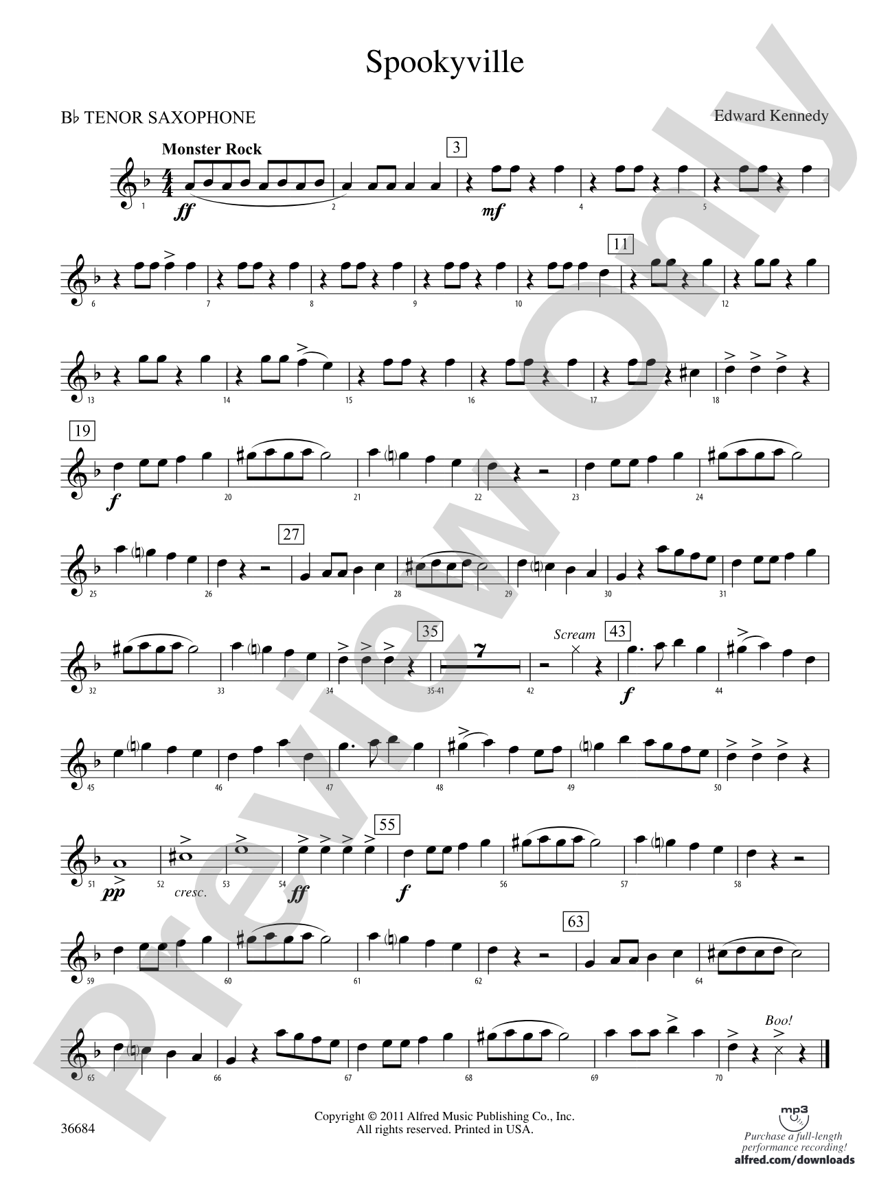 Spookyville: B-flat Tenor Saxophone
