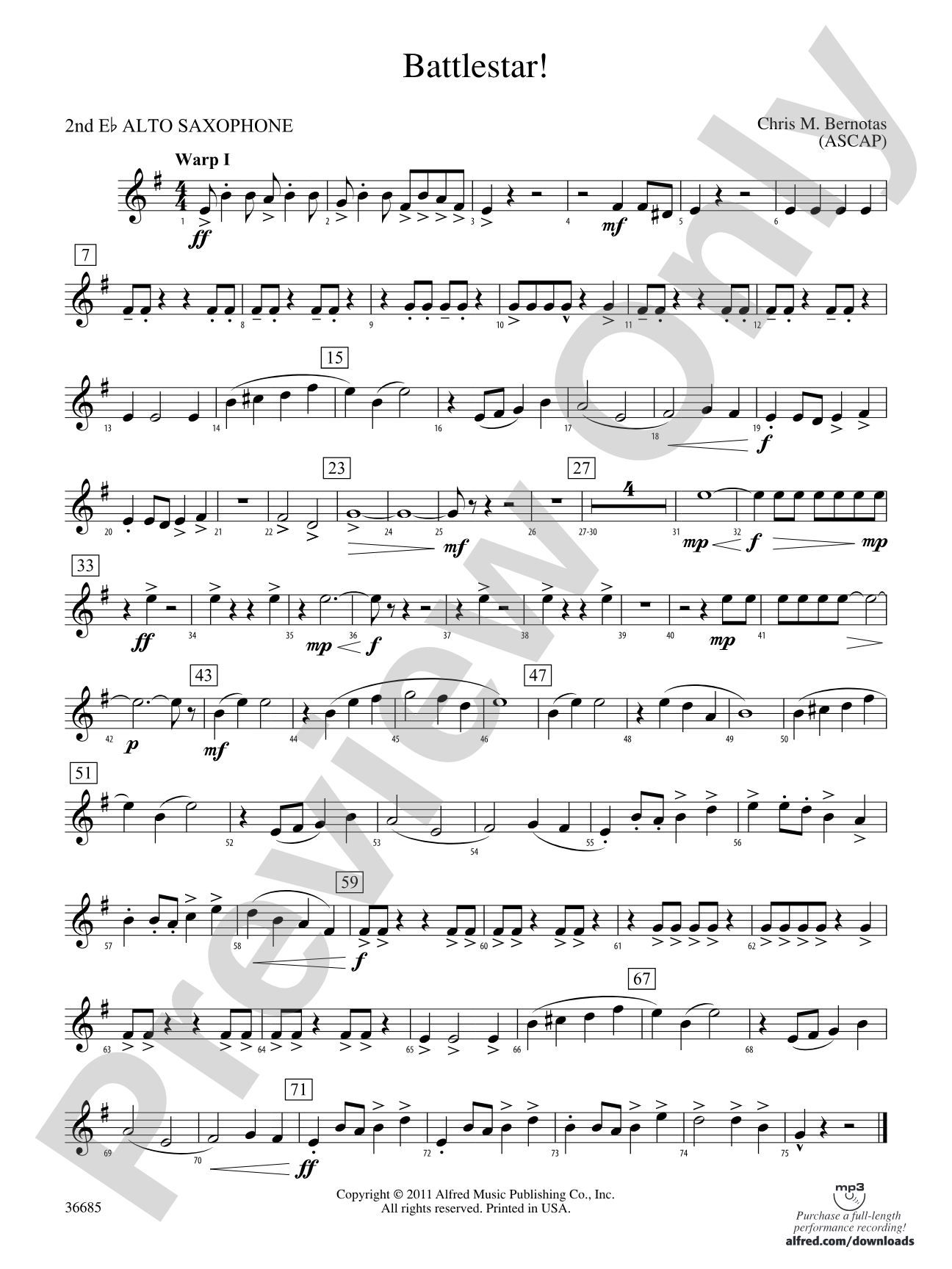 Battlestar!: 2nd E-flat Alto Saxophone