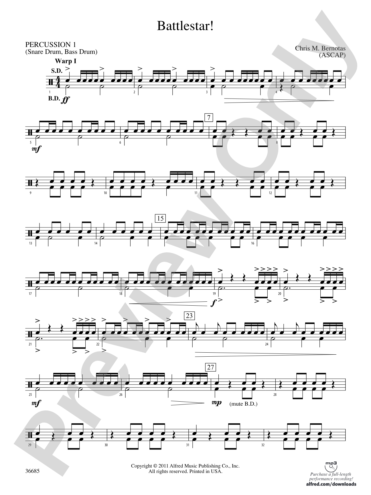Battlestar!: 1st Percussion