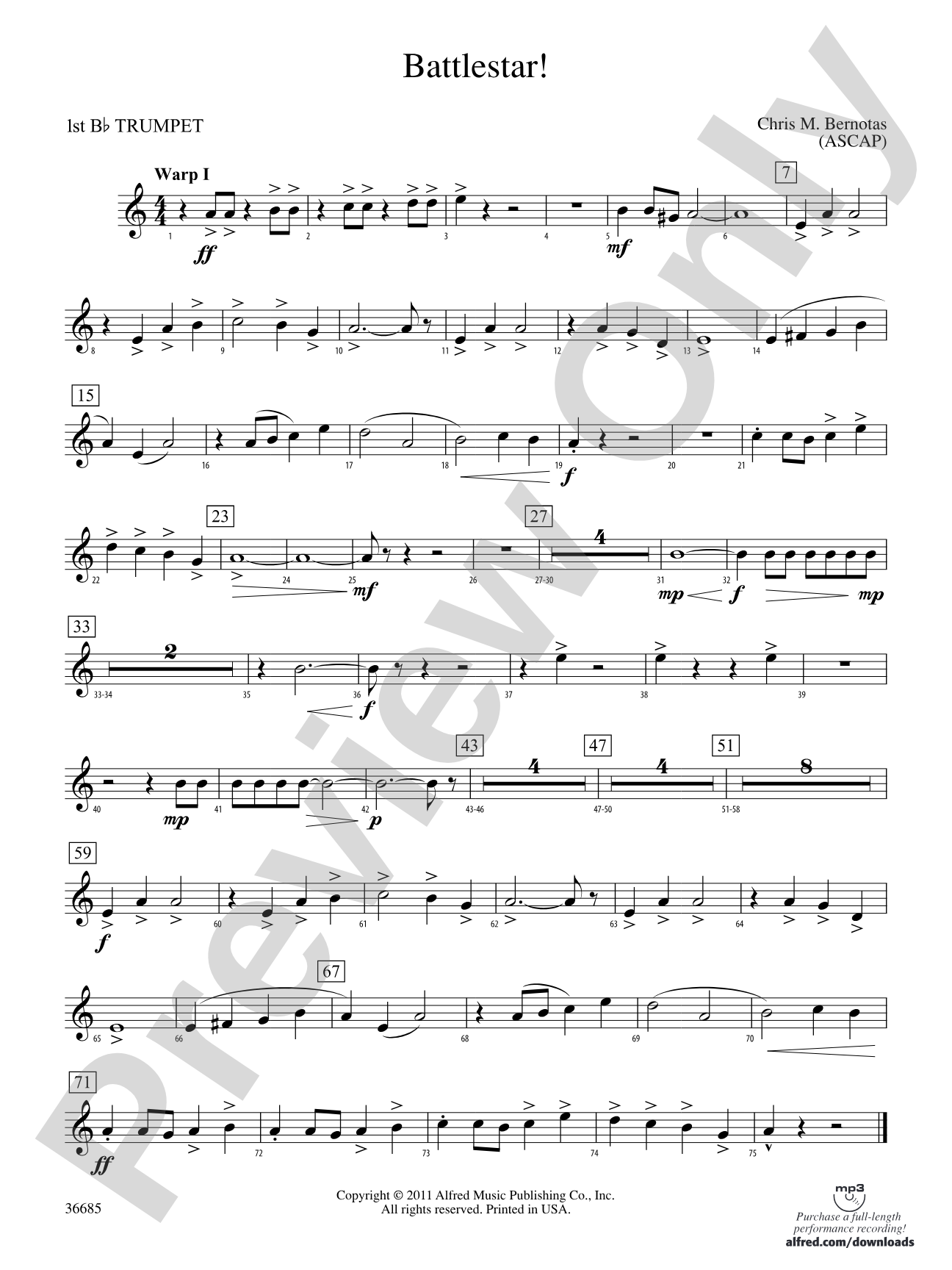 Battlestar!: 1st B-flat Trumpet