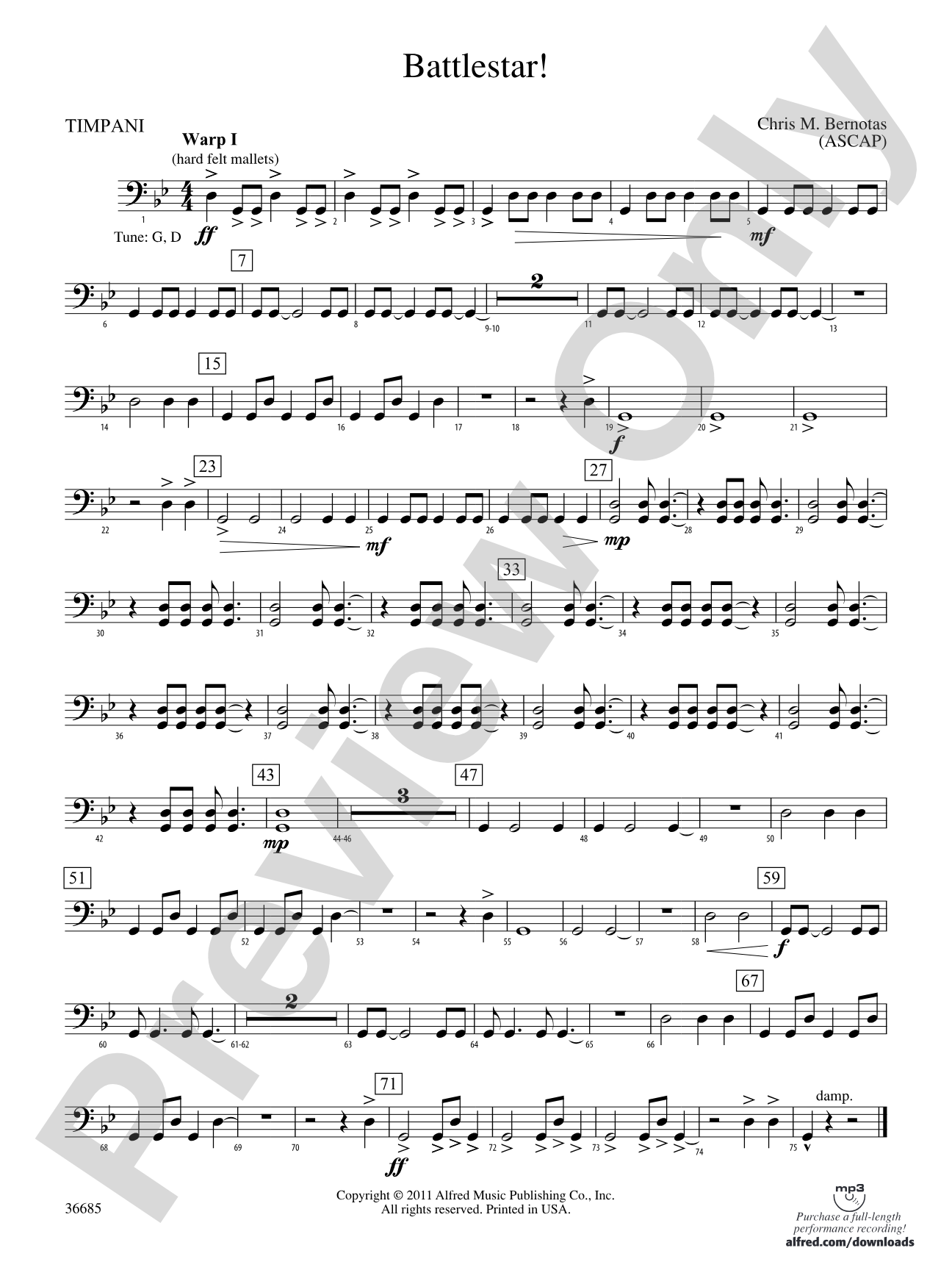 Battlestar!: Timpani