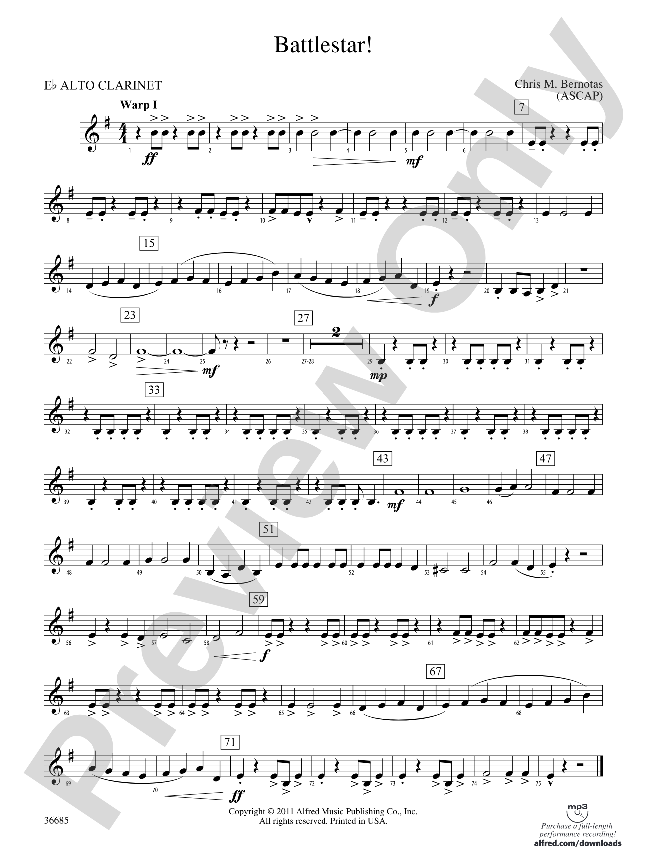Battlestar!: (wp) E-flat Alto Clarinet