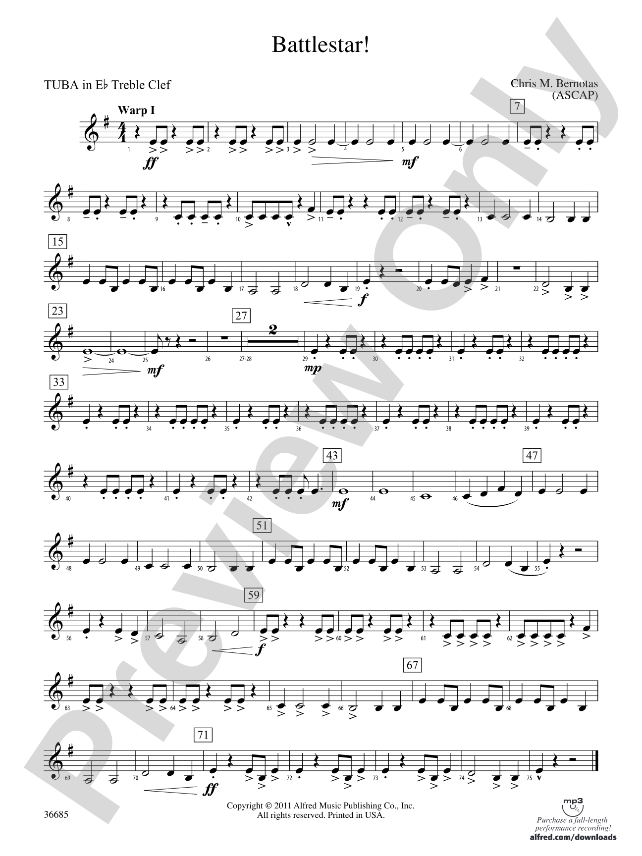 Battlestar!: (wp) E-flat Tuba T.C.