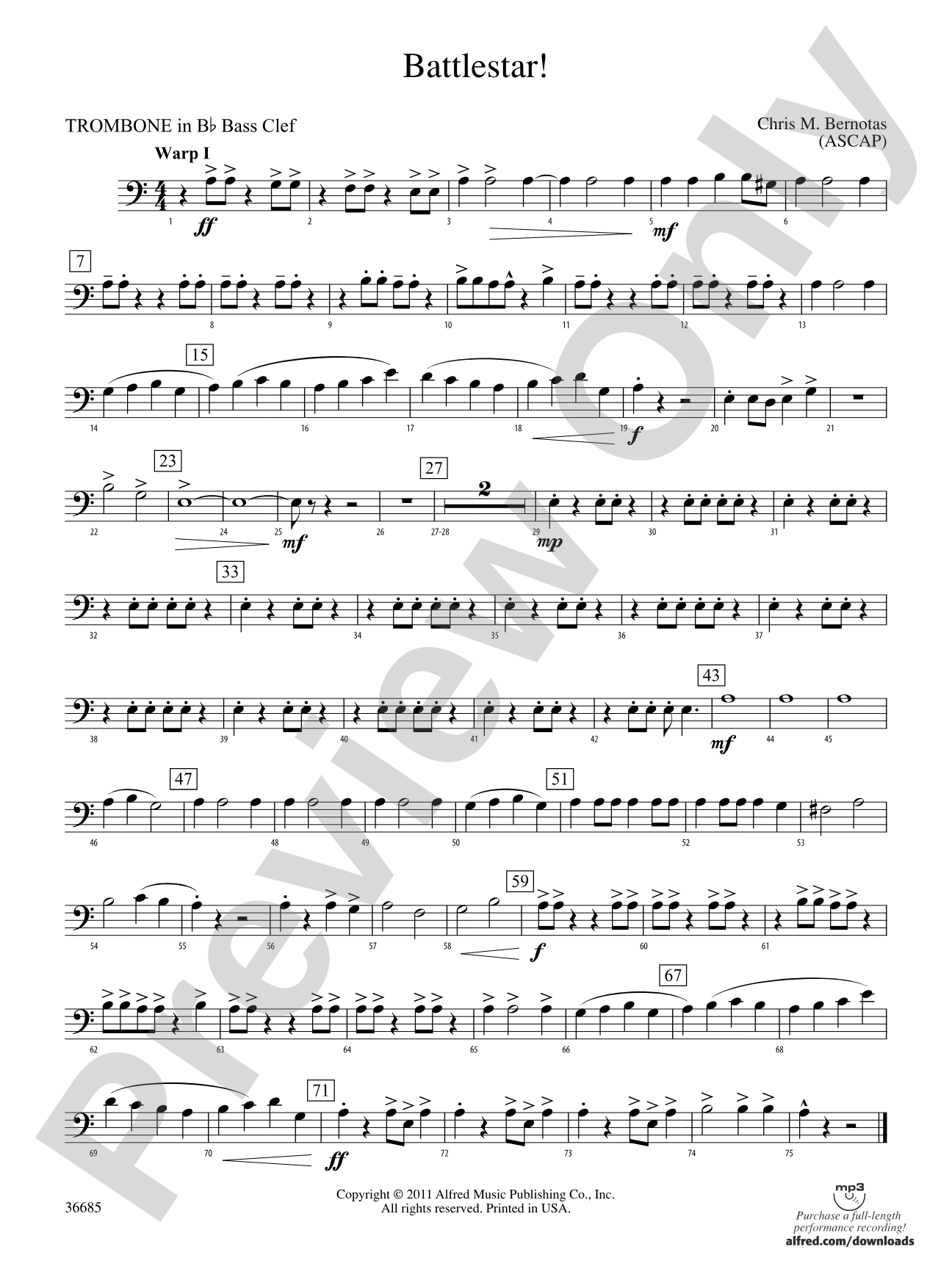 Battlestar!: (wp) 1st B-flat Trombone B.C.