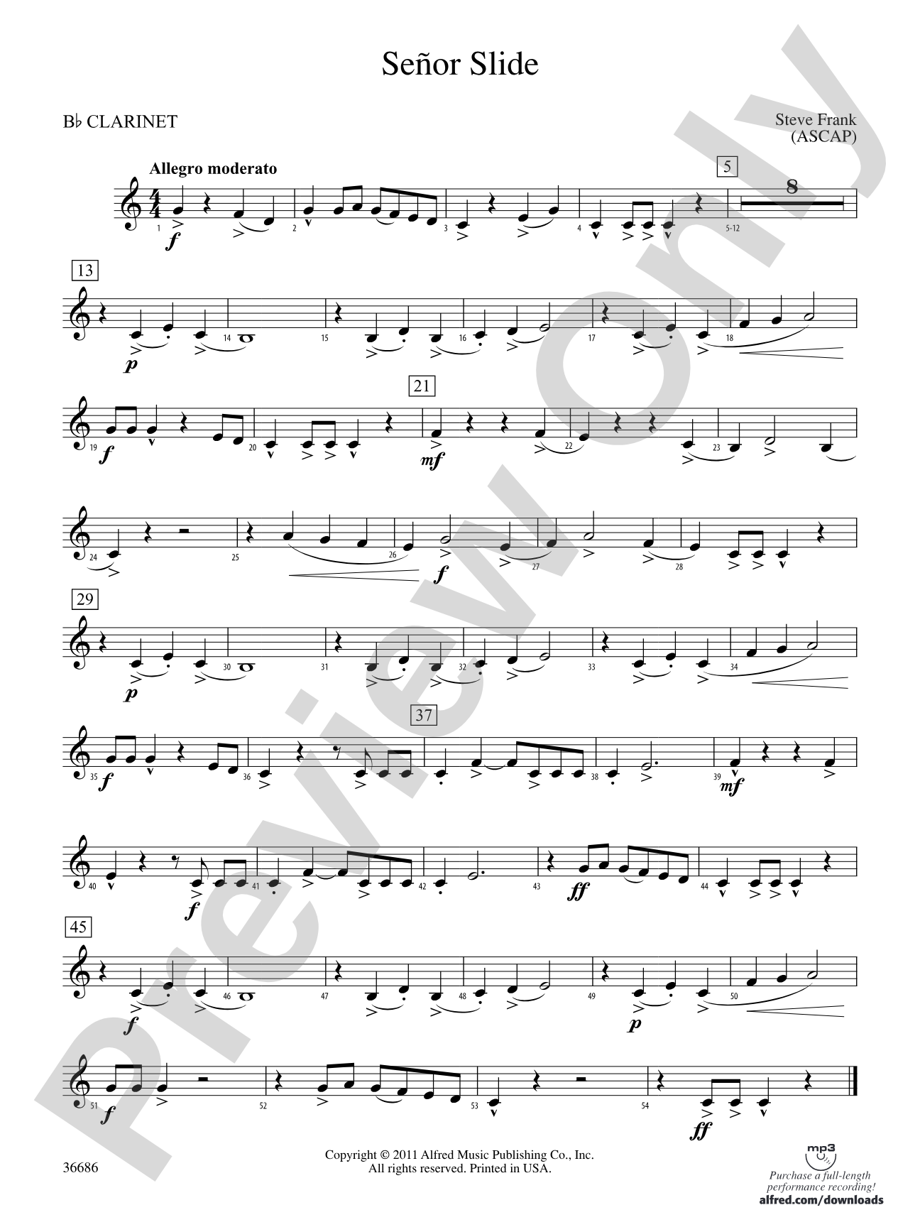 Señor Slide: 1st B-flat Clarinet