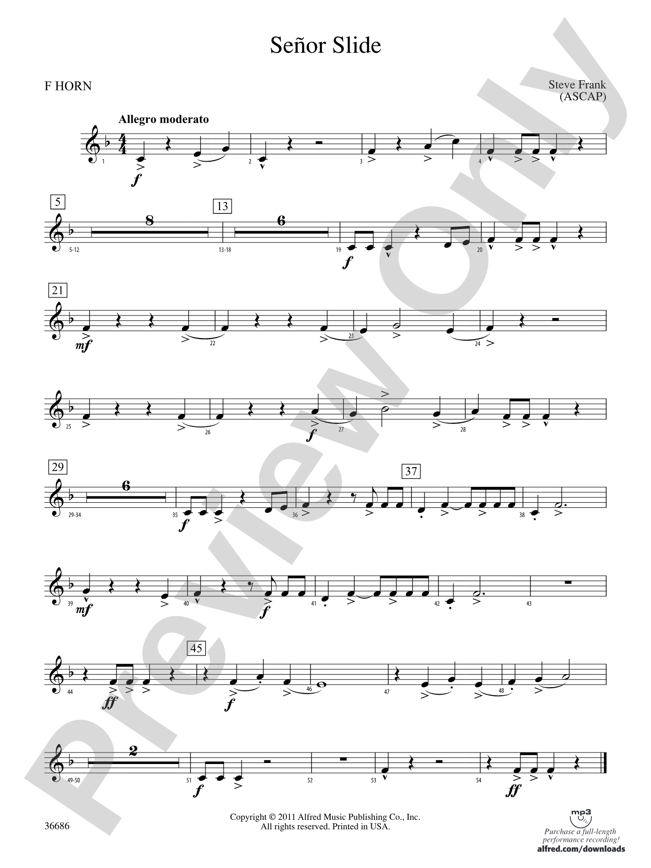 Señor Slide: 1st F Horn