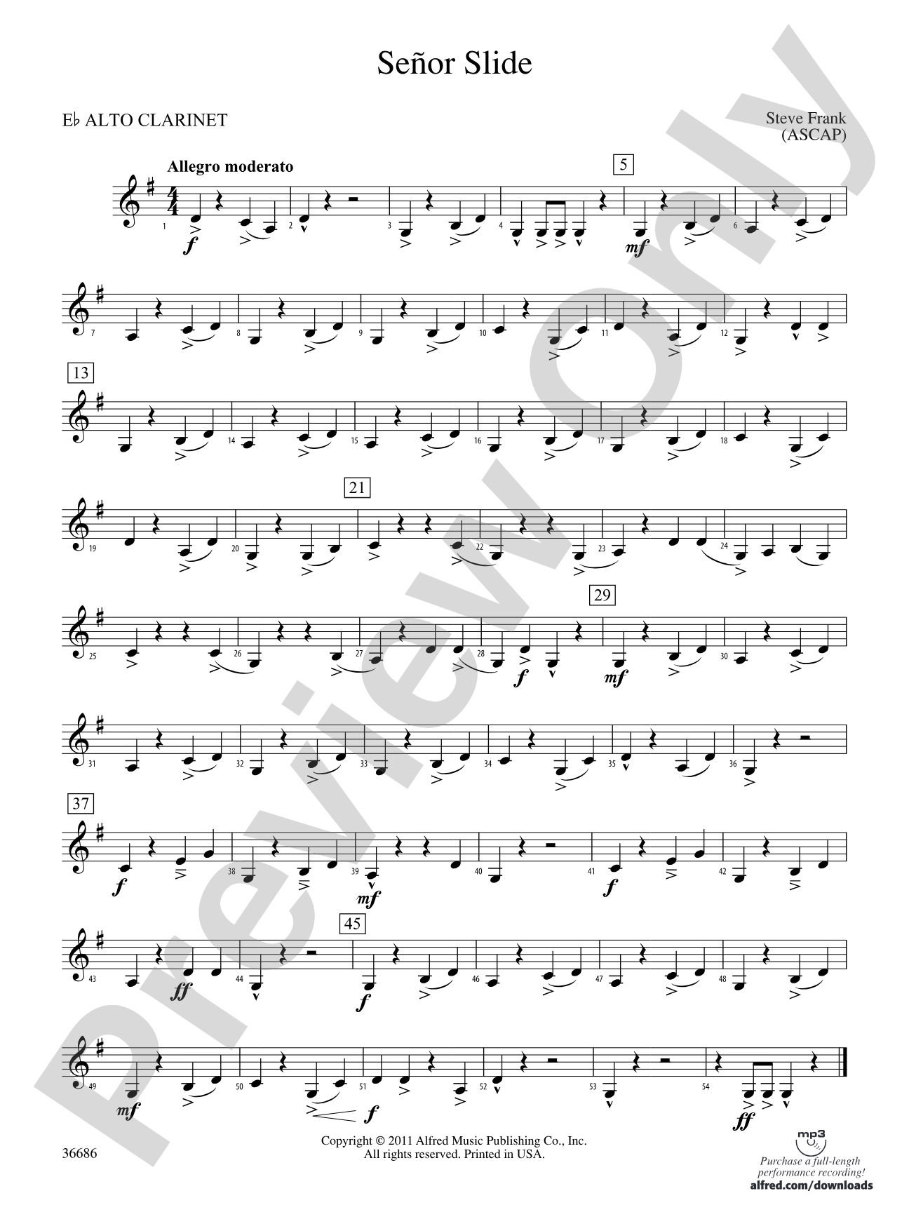 Señor Slide: (wp) E-flat Alto Clarinet