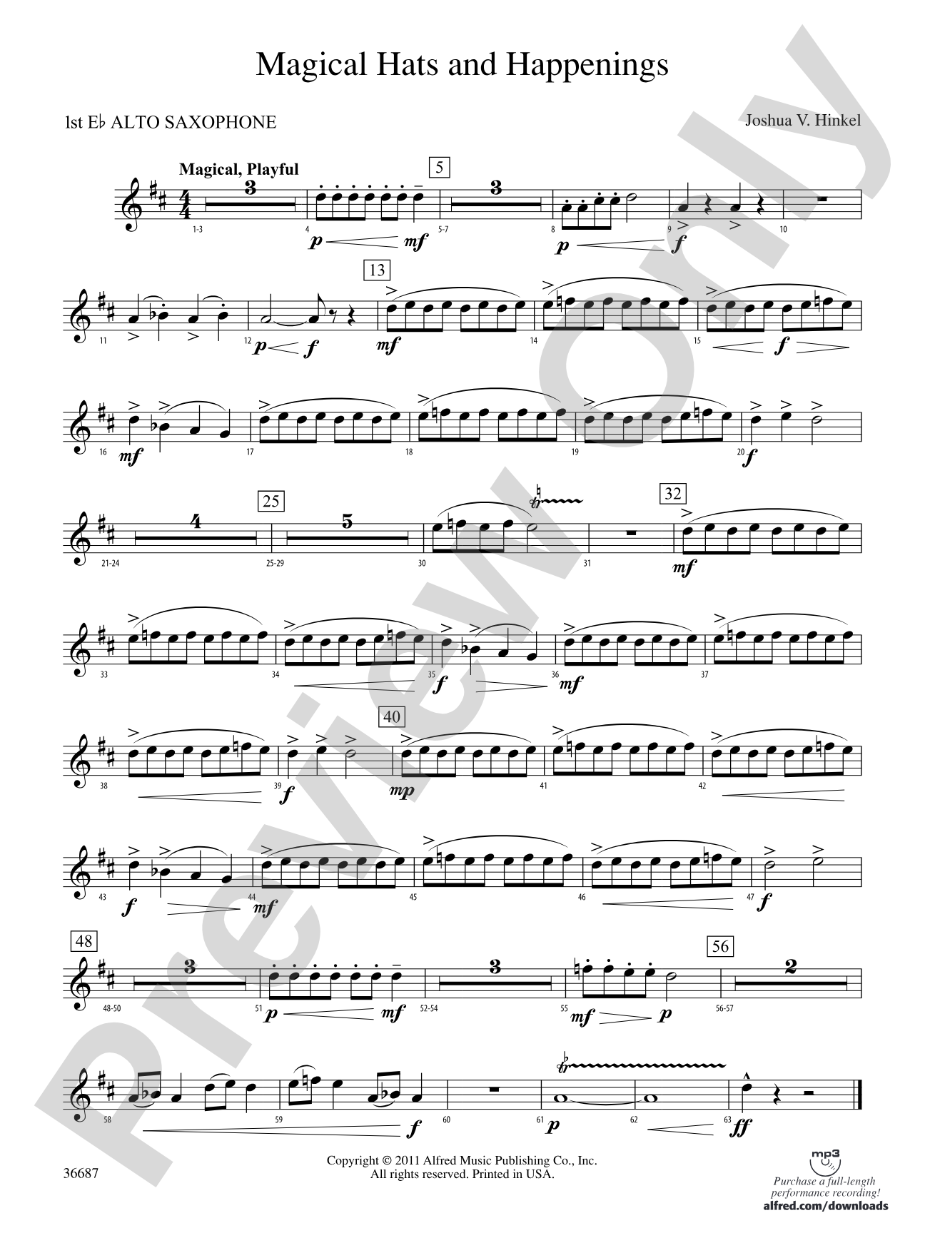 Magical Hats and Happenings: E-flat Alto Saxophone