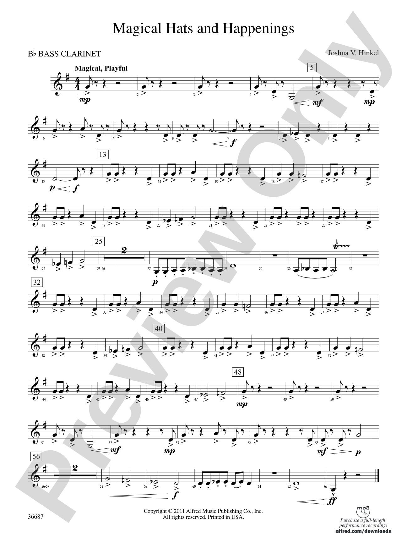 Magical Hats and Happenings: B-flat Bass Clarinet