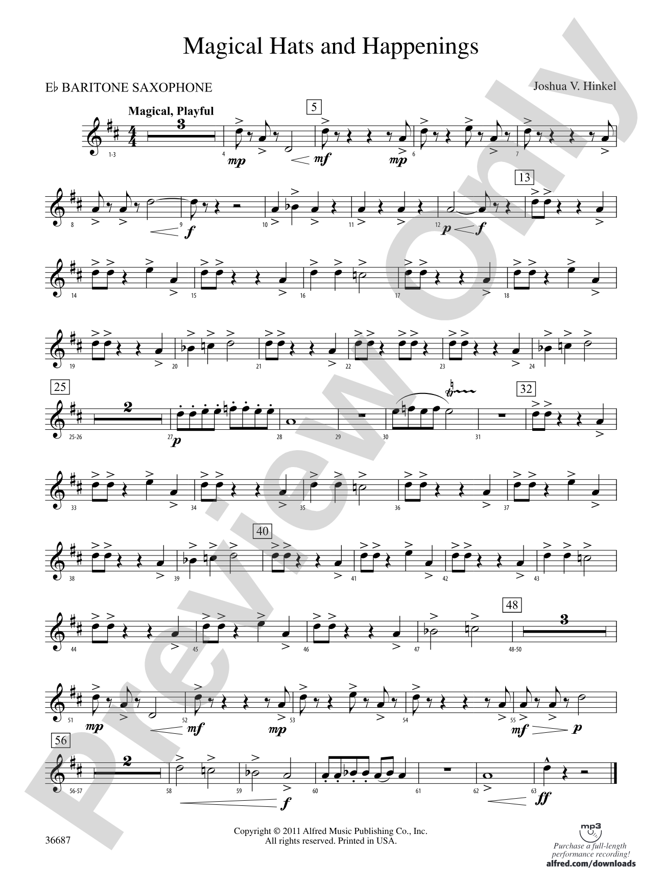 Magical Hats and Happenings: E-flat Baritone Saxophone