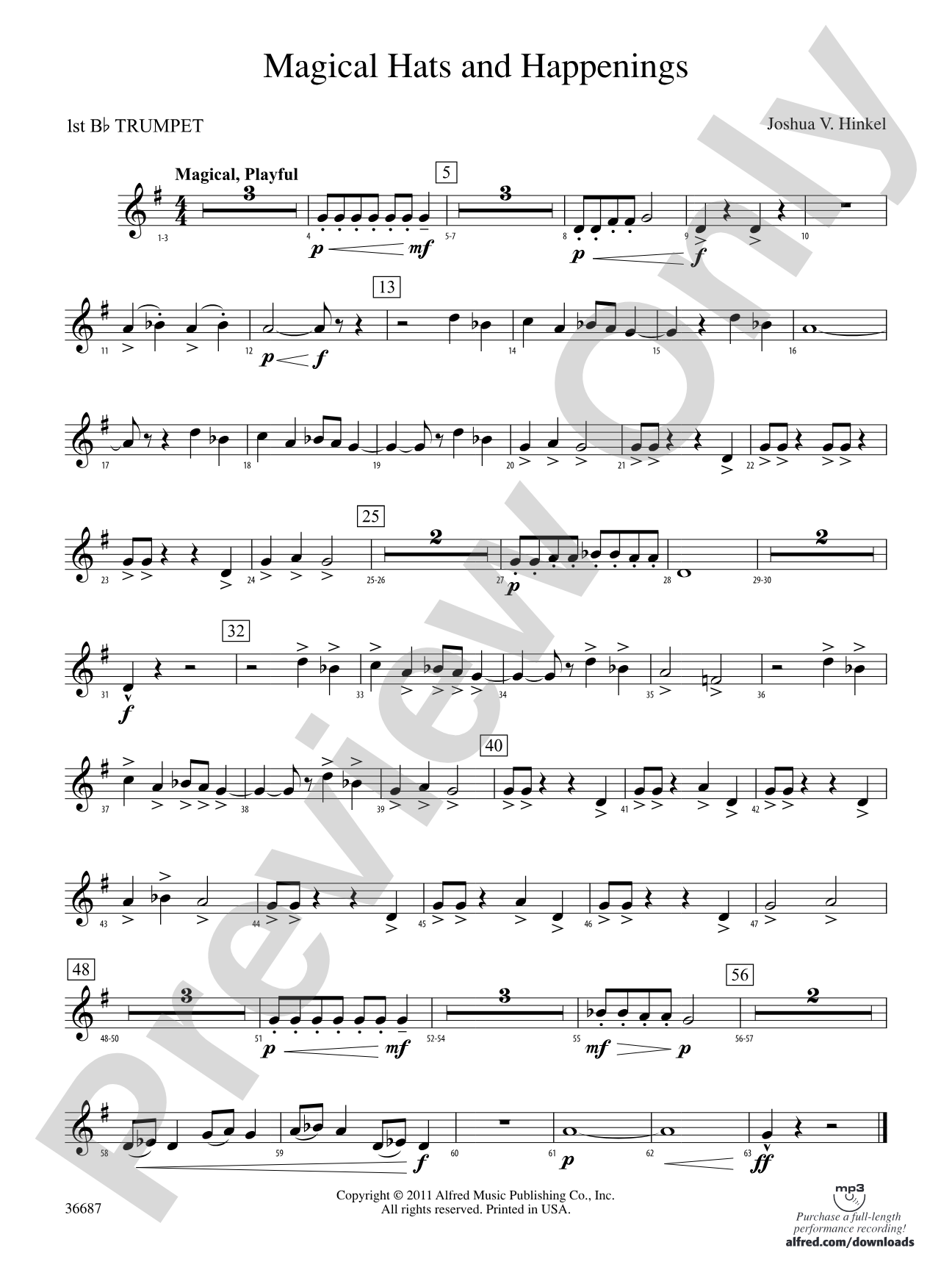 Magical Hats and Happenings: 1st B-flat Trumpet