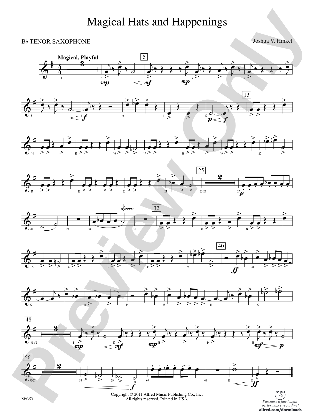 Magical Hats and Happenings: B-flat Tenor Saxophone