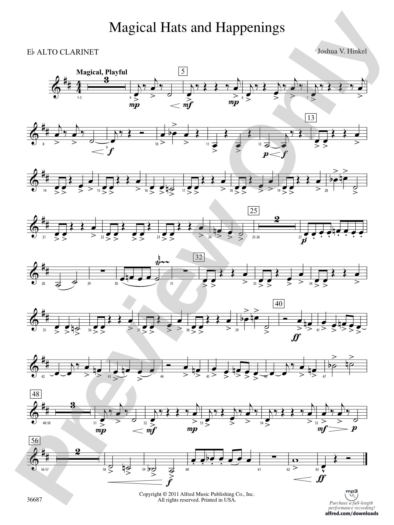 Magical Hats and Happenings: (wp) E-flat Alto Clarinet