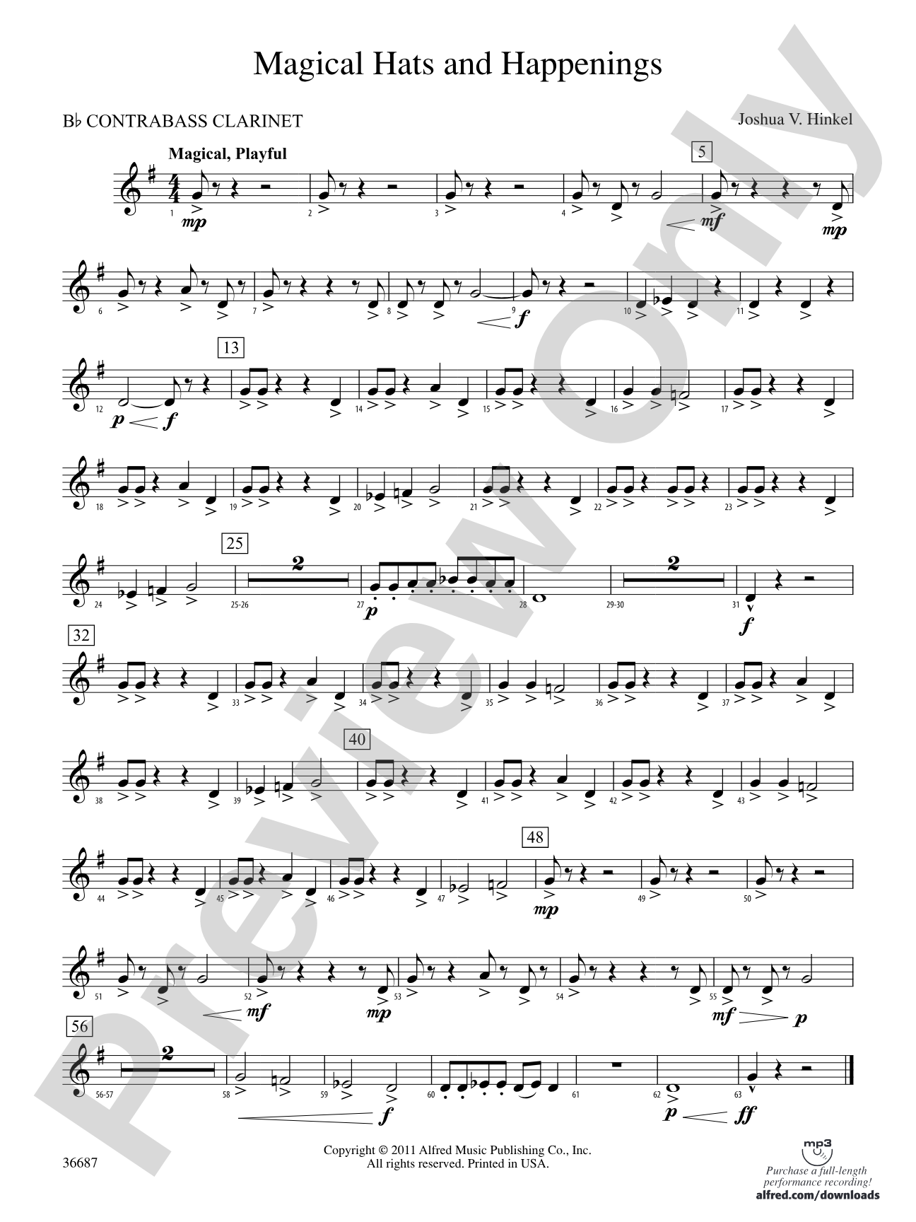 Magical Hats and Happenings: (wp) B-flat Contrabass Clarinet