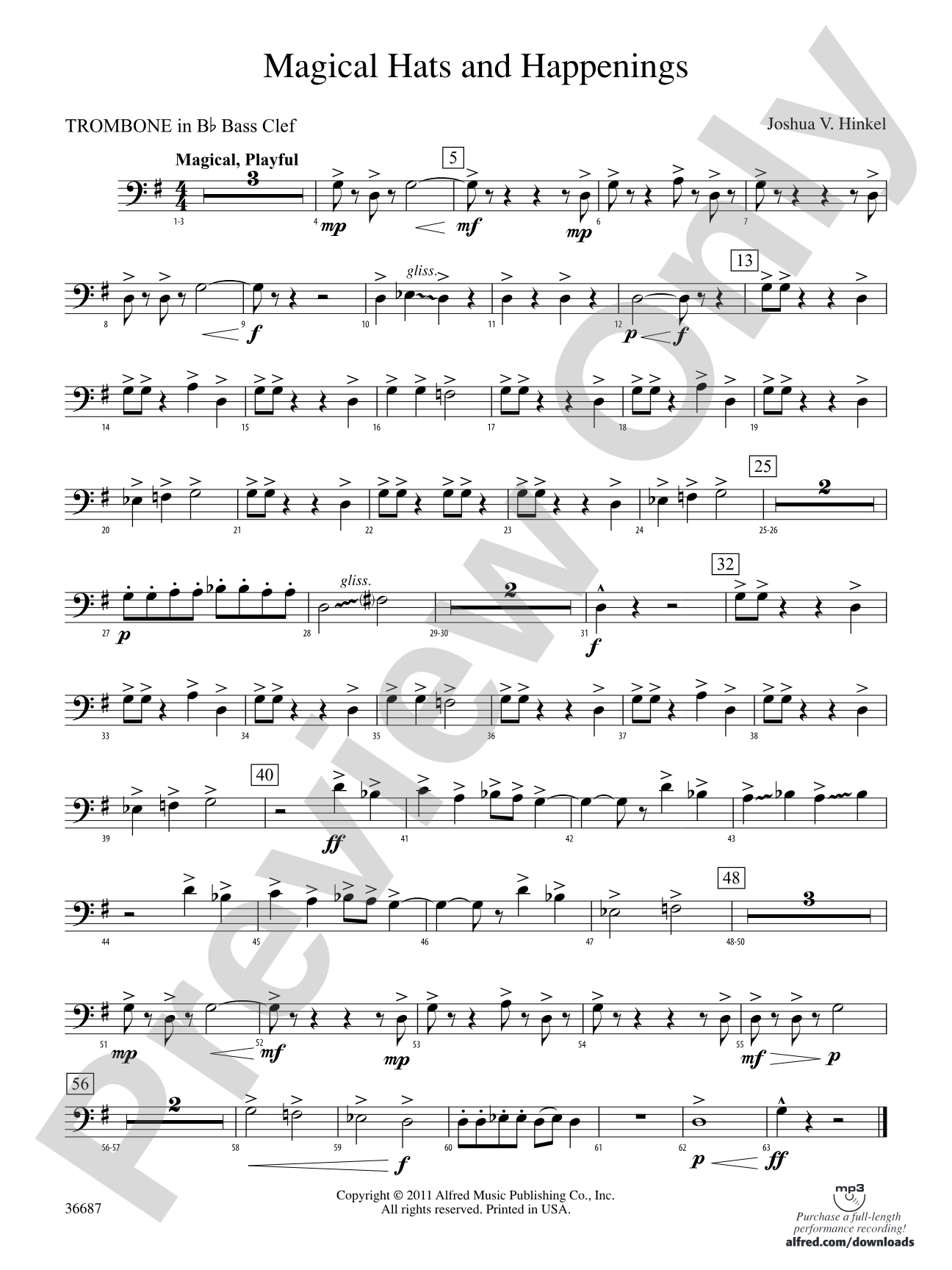 Magical Hats and Happenings: (wp) 1st B-flat Trombone B.C.