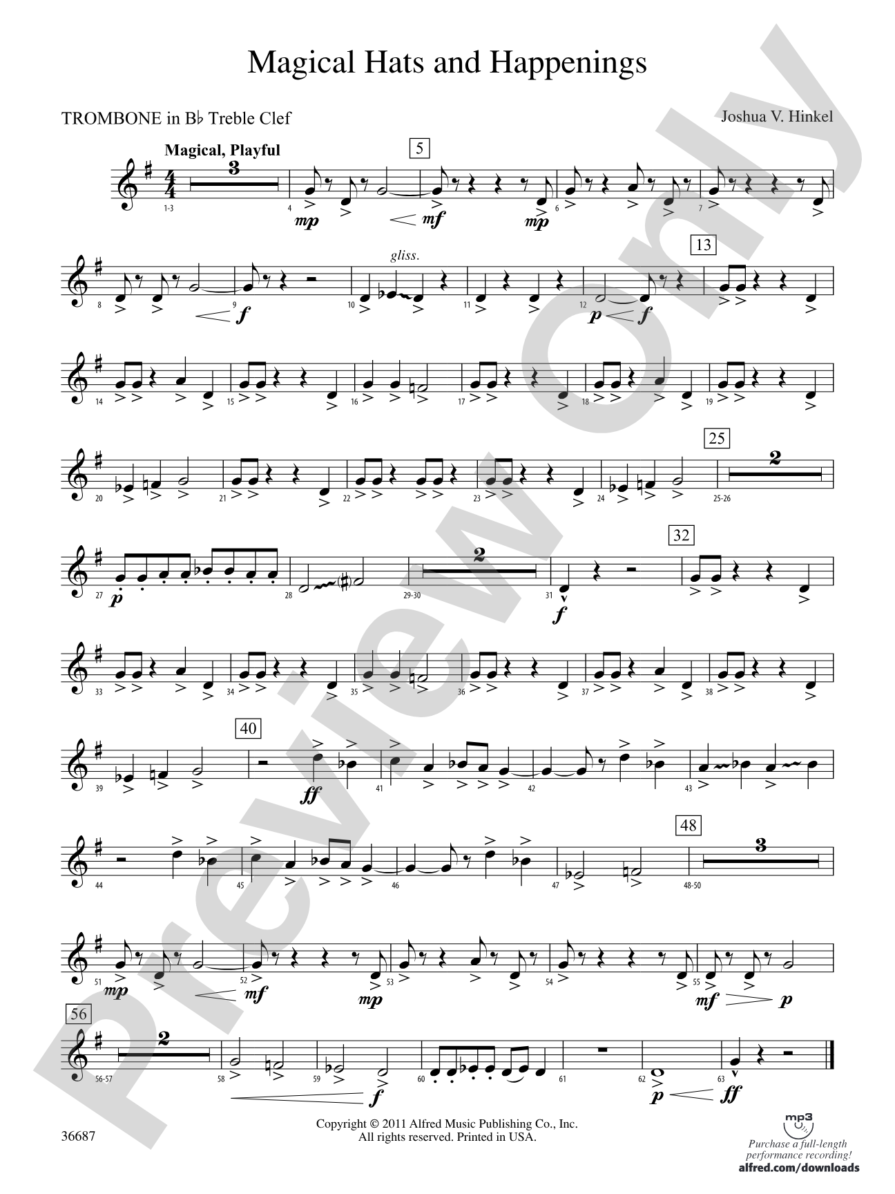 Magical Hats and Happenings: (wp) 1st B-flat Trombone T.C.