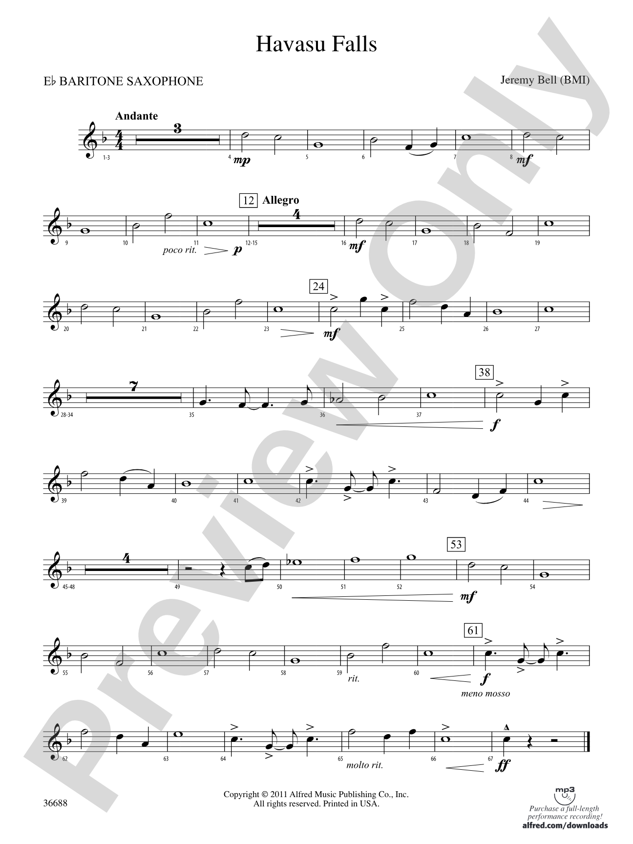 Havasu Falls: E-flat Baritone Saxophone