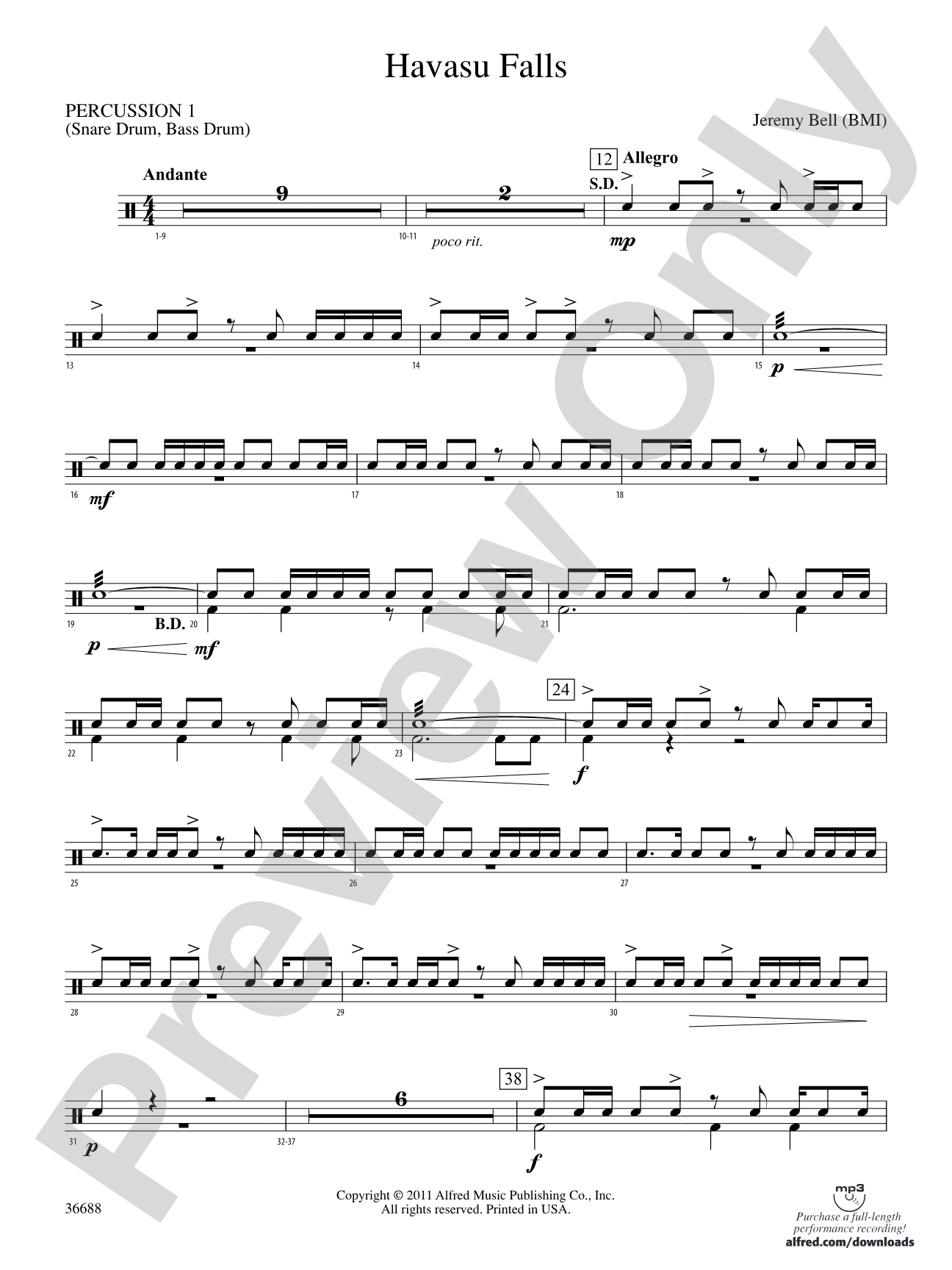 Havasu Falls: 1st Percussion