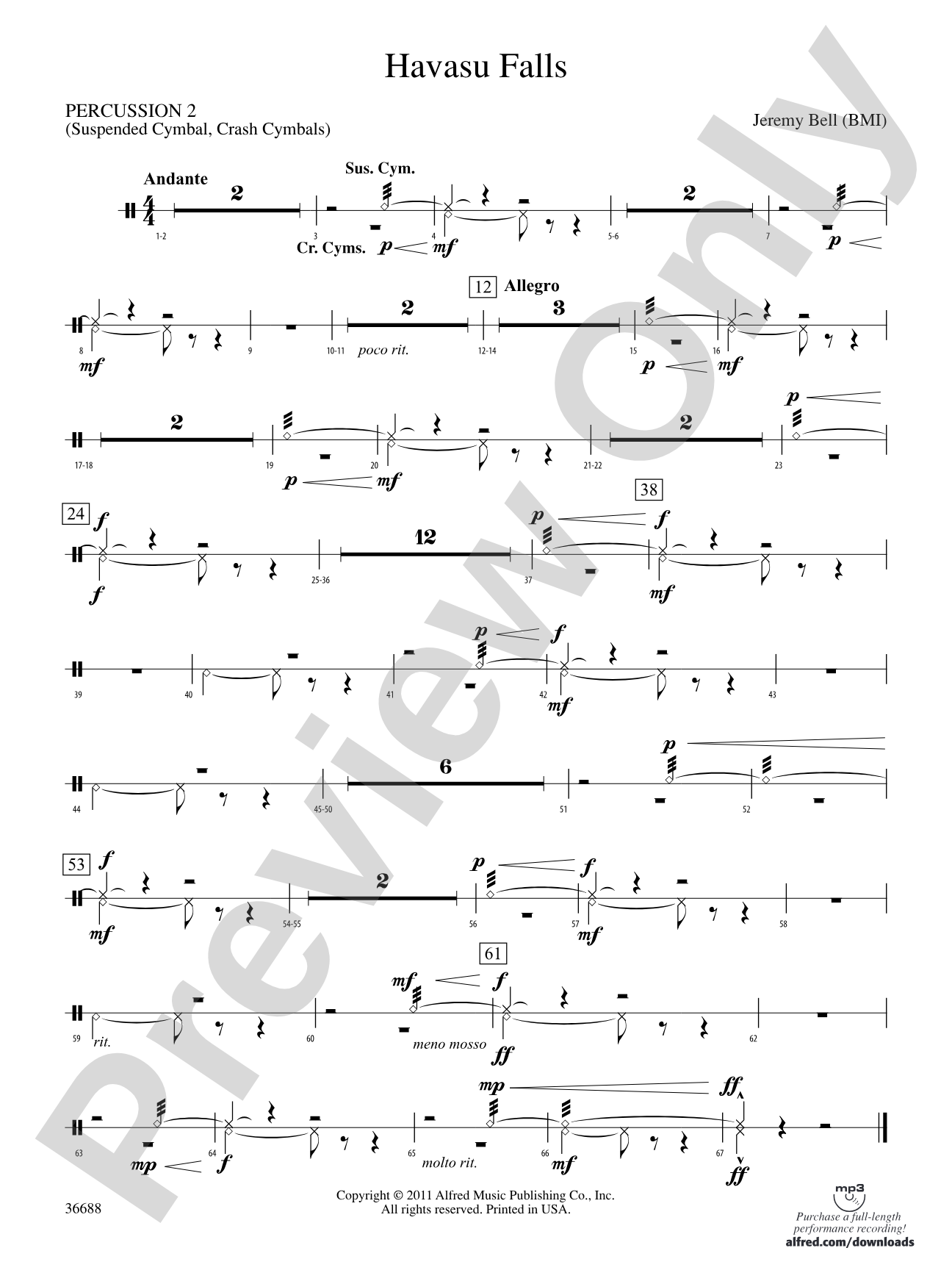 Havasu Falls: 2nd Percussion
