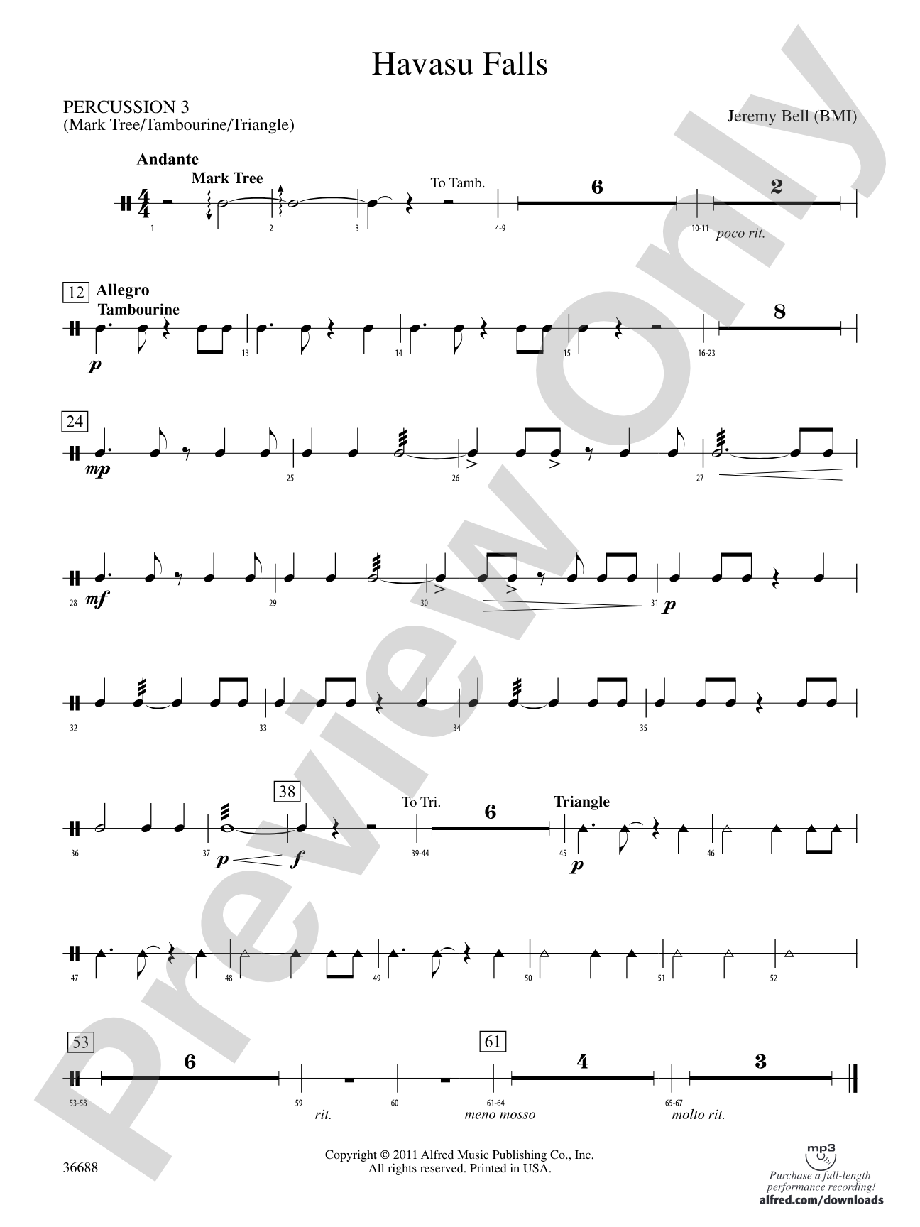 Havasu Falls: 3rd Percussion