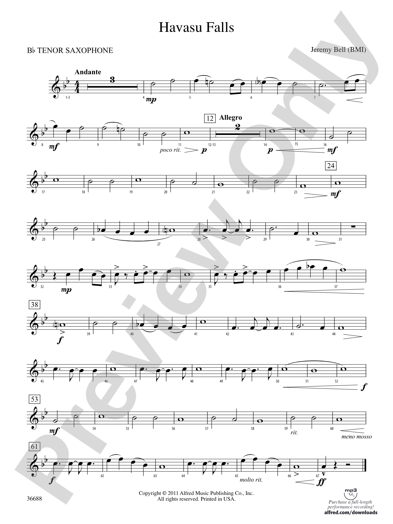 Havasu Falls: B-flat Tenor Saxophone