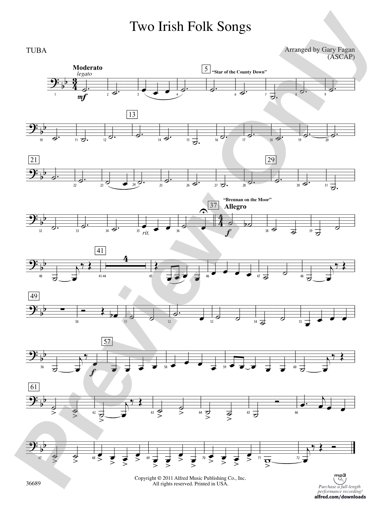 Two Irish Folk Songs: Tuba