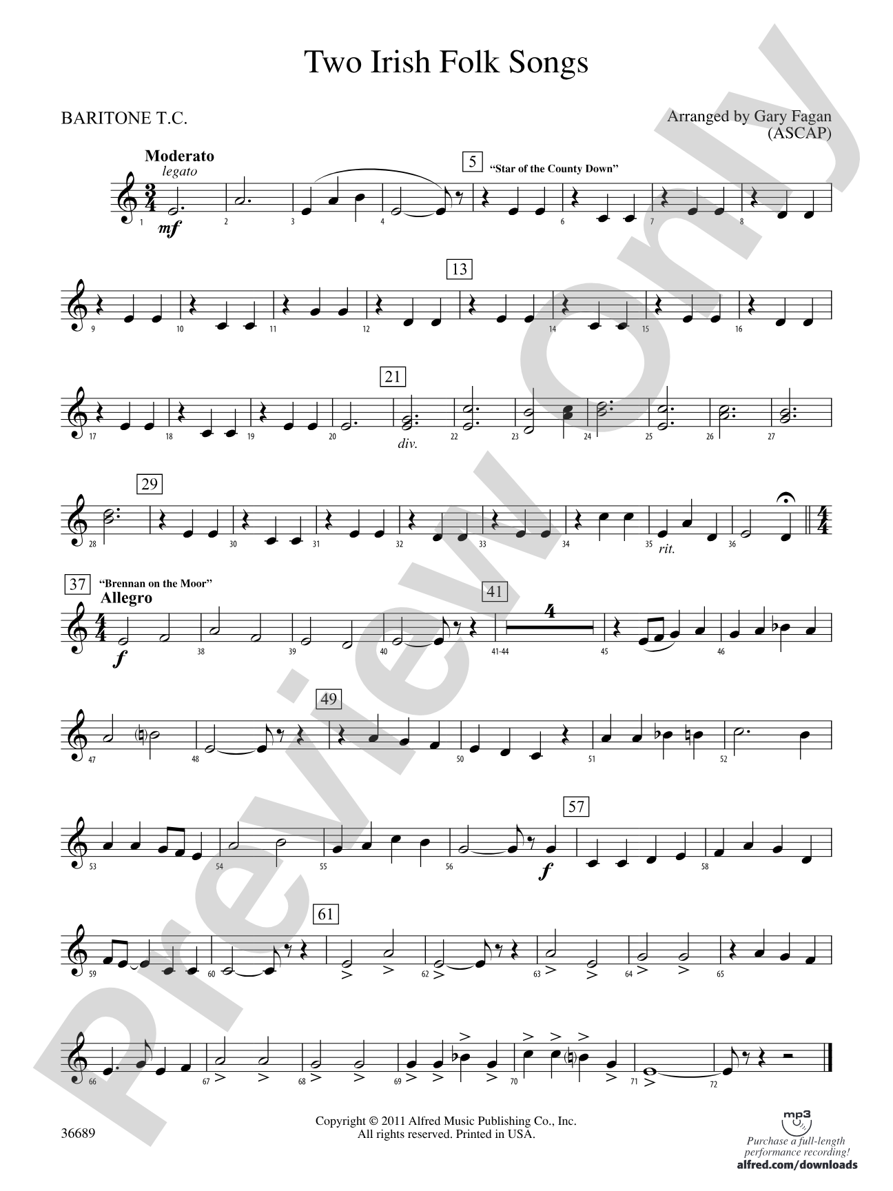 Two Irish Folk Songs: (wp) Baritone T.C.