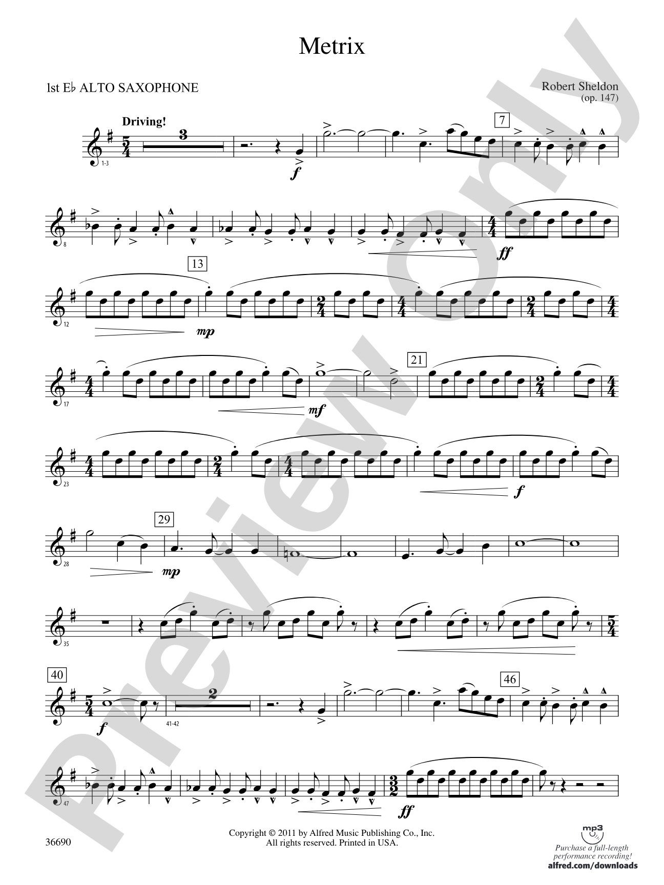 Metrix: E-flat Alto Saxophone