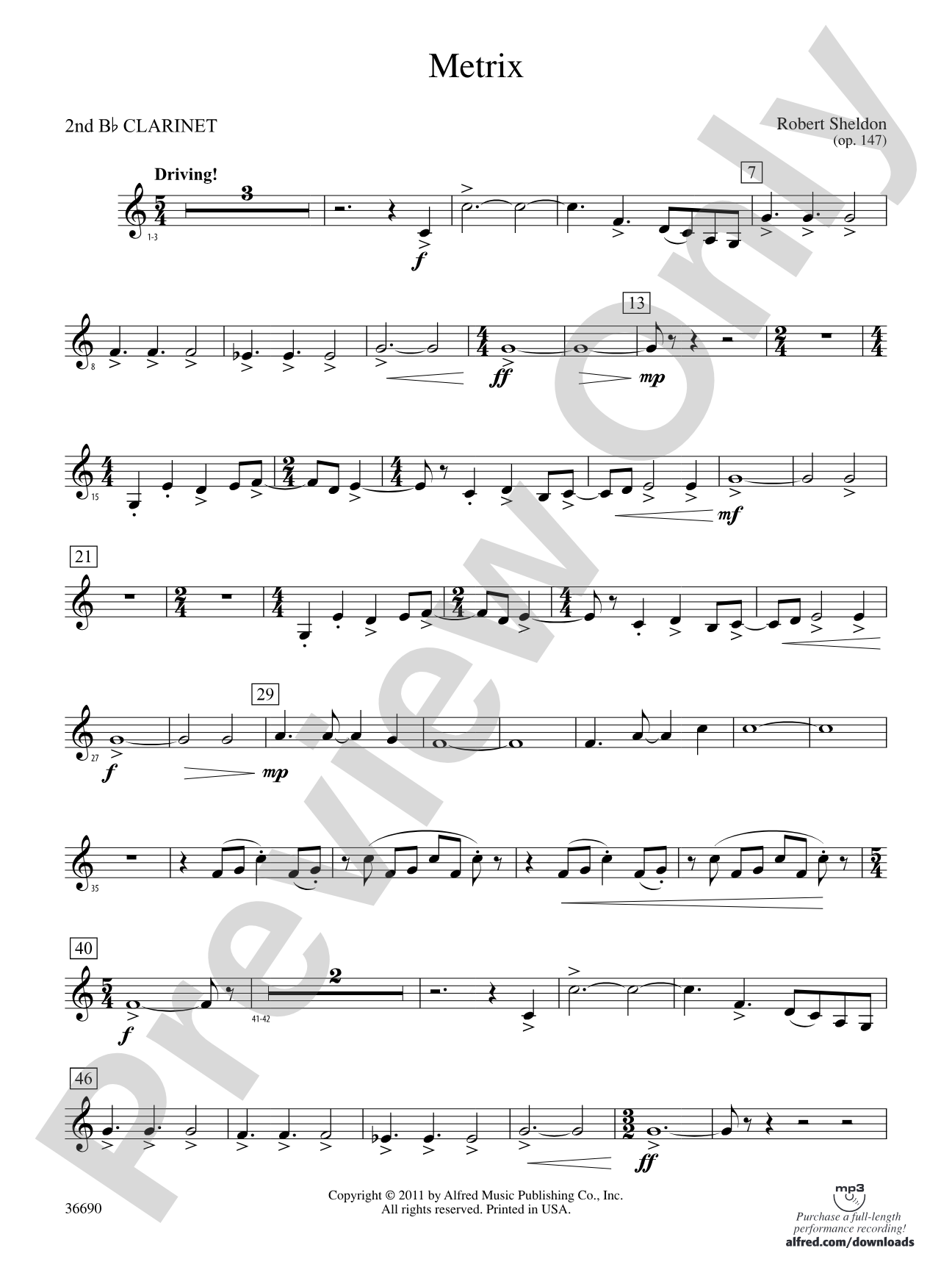 Metrix: 2nd B-flat Clarinet