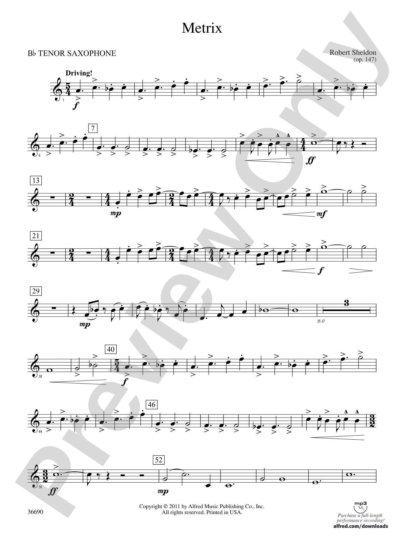 Metrix: B-flat Tenor Saxophone