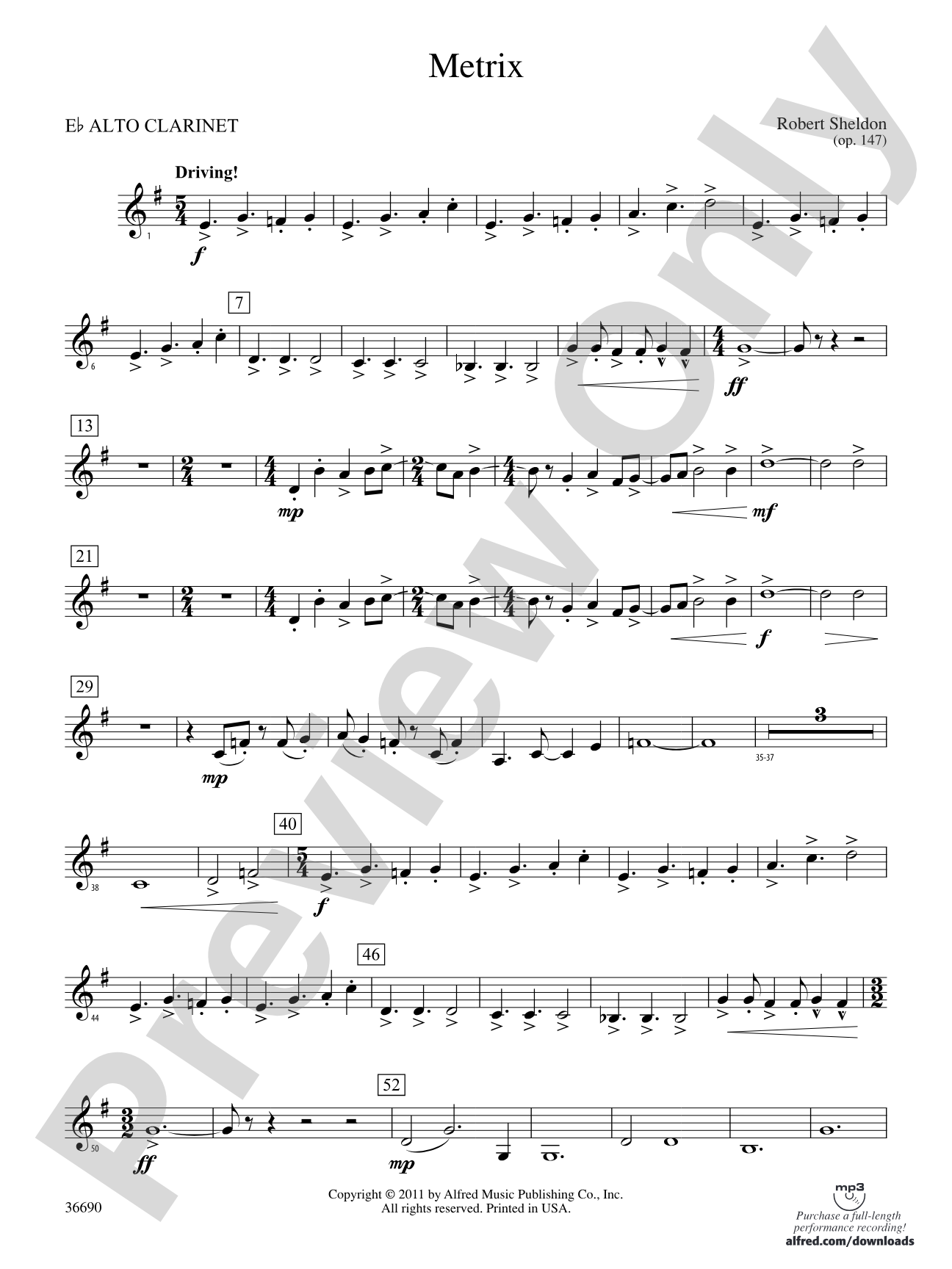 Metrix: (wp) E-flat Alto Clarinet