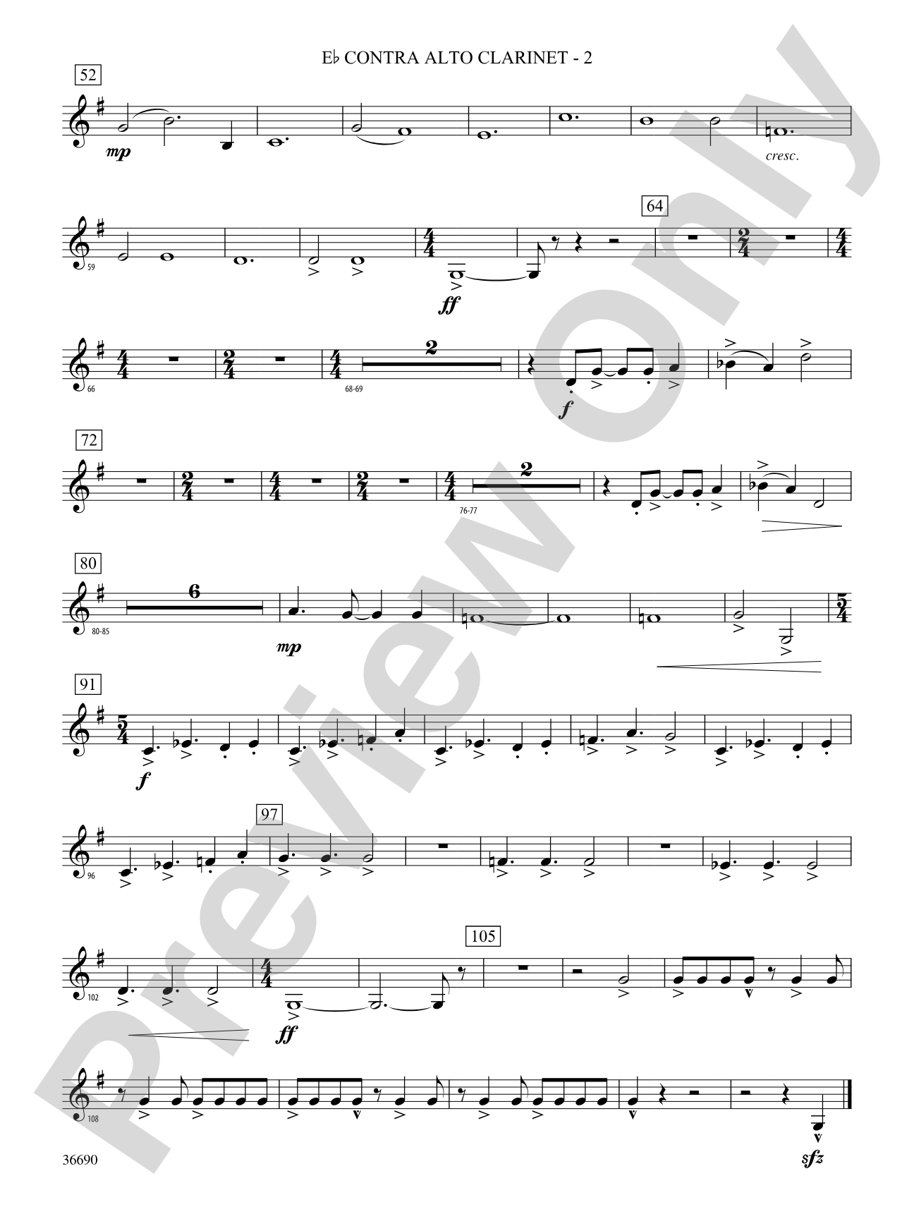 Metrix: (wp) E-flat Contrabass Clarinet