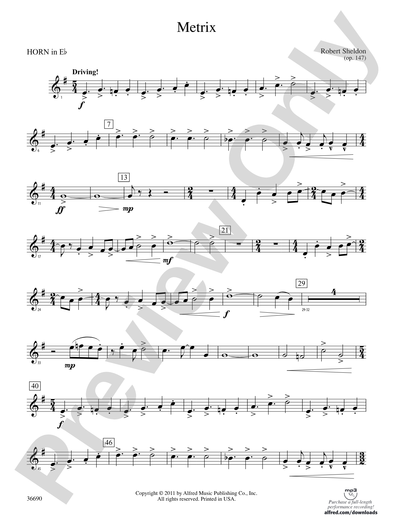 Metrix: (wp) 1st Horn in E-flat