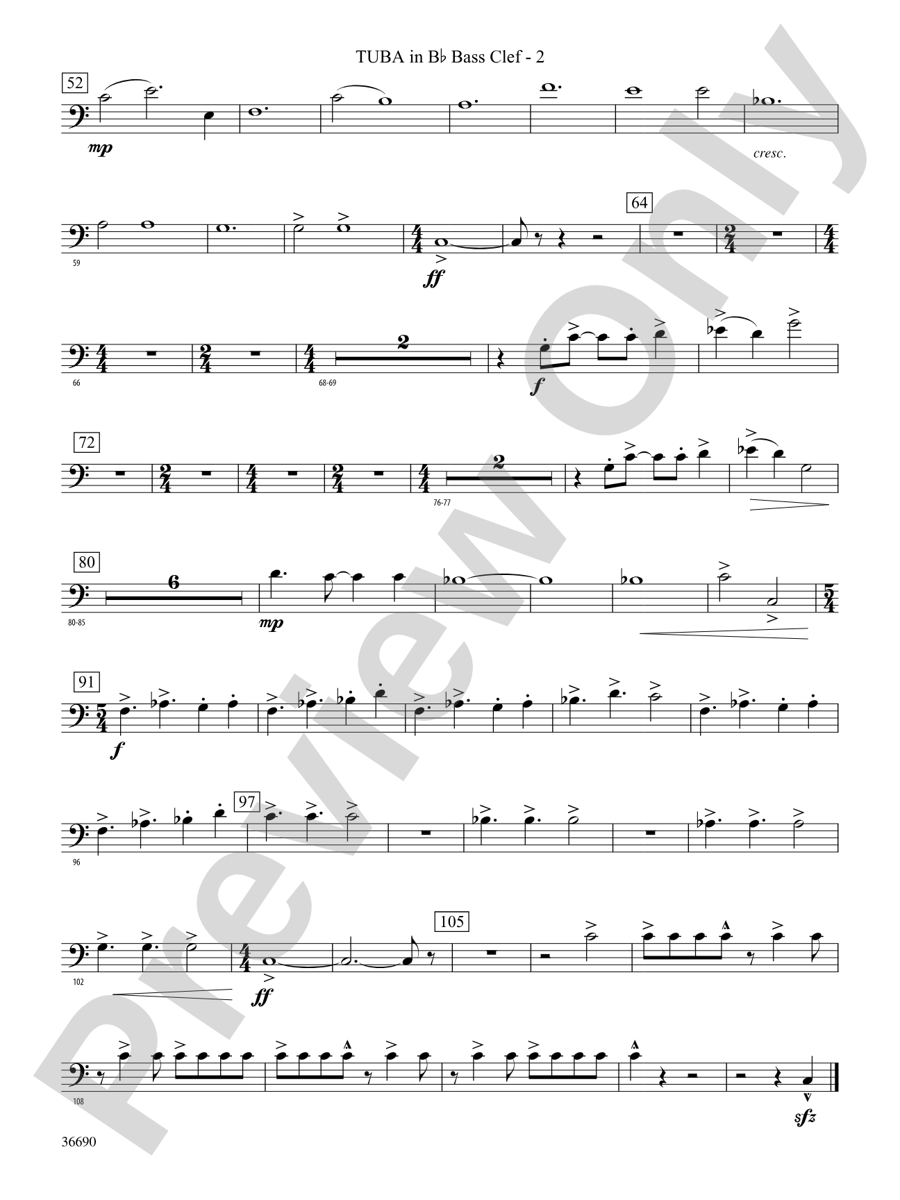 Metrix: (wp) B-flat Tuba B.C.