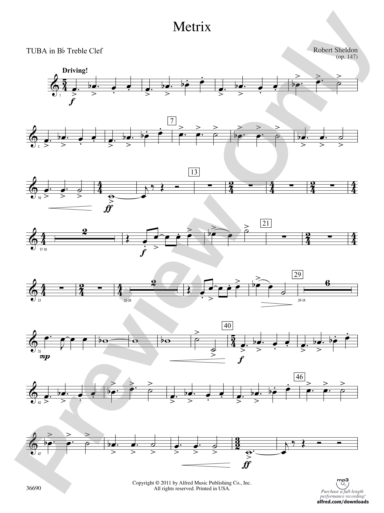 Metrix: (wp) B-flat Tuba T.C.