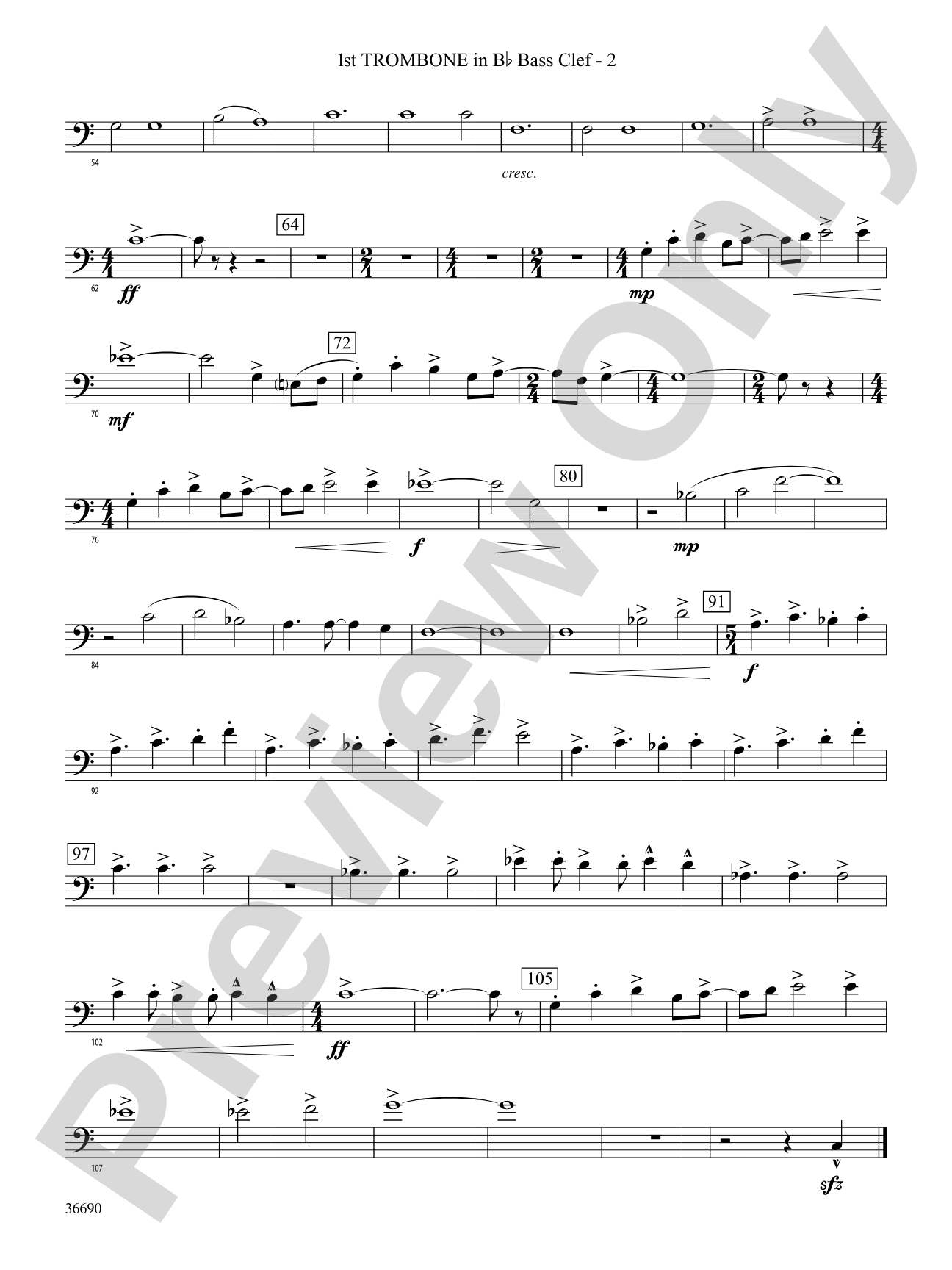 Metrix: (wp) 1st B-flat Trombone B.C.