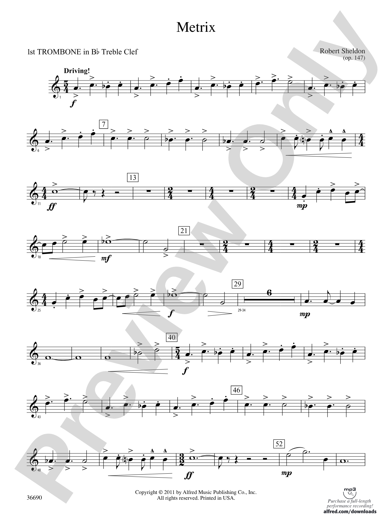 Metrix: (wp) 1st B-flat Trombone T.C.