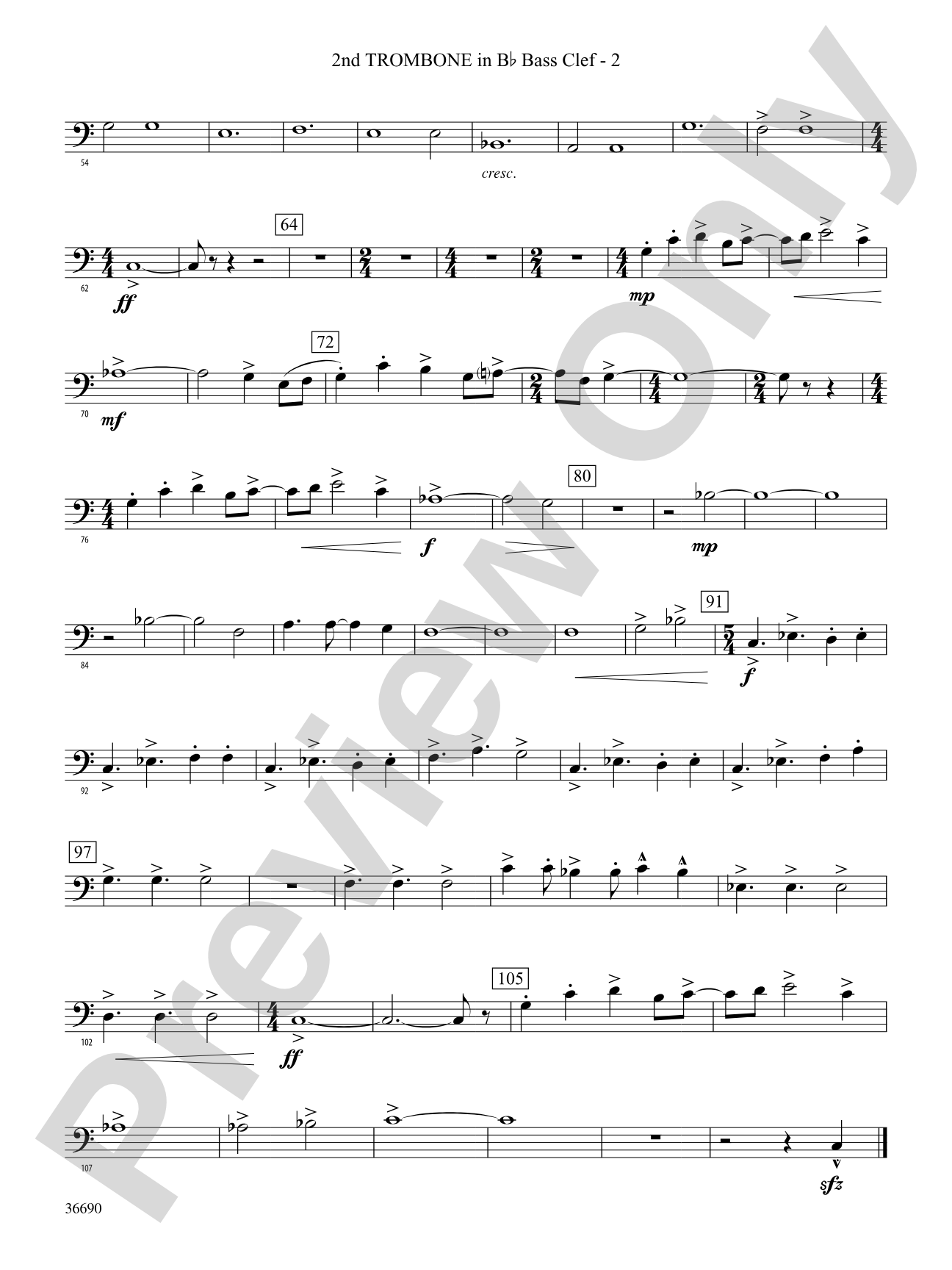 Metrix: (wp) 2nd B-flat Trombone B.C.