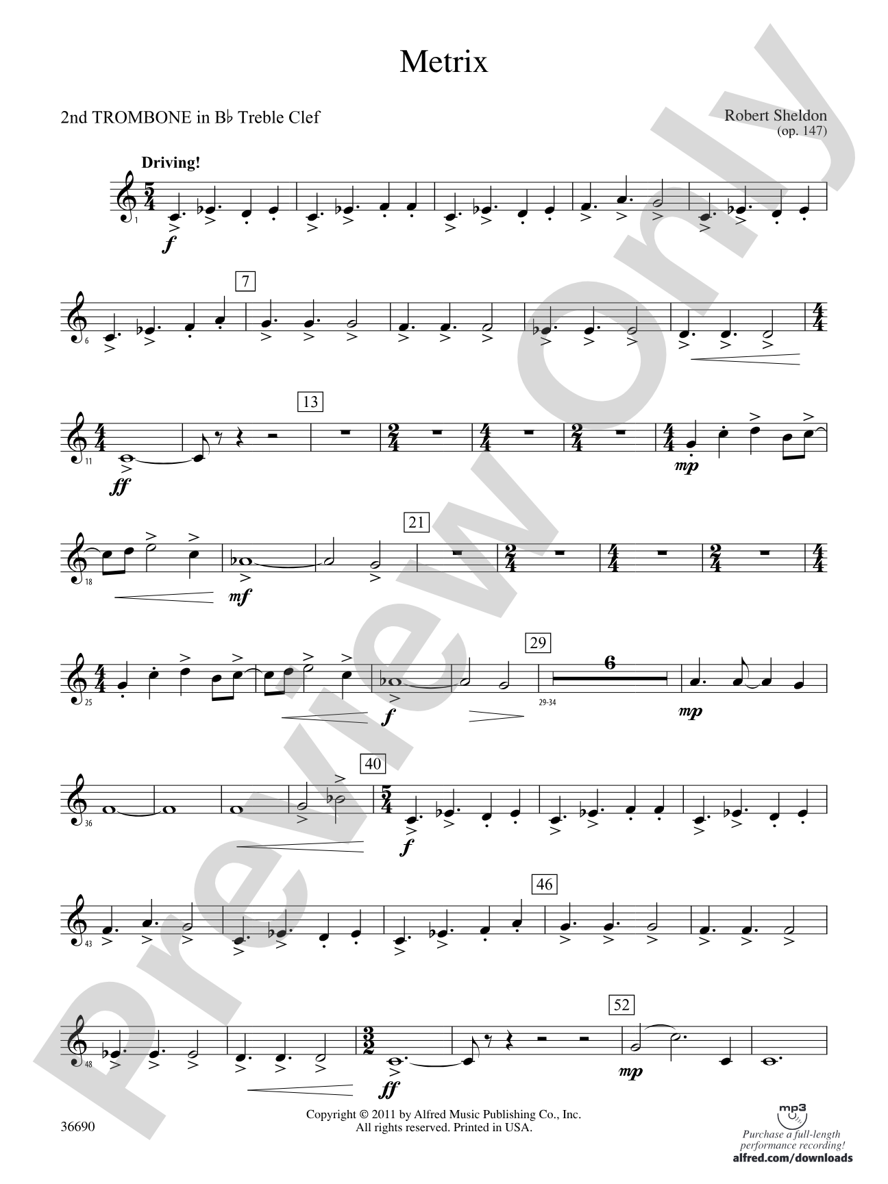 Metrix: (wp) 2nd B-flat Trombone T.C.