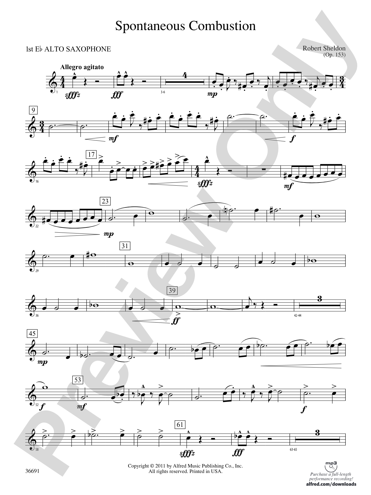 Spontaneous Combustion: E-flat Alto Saxophone
